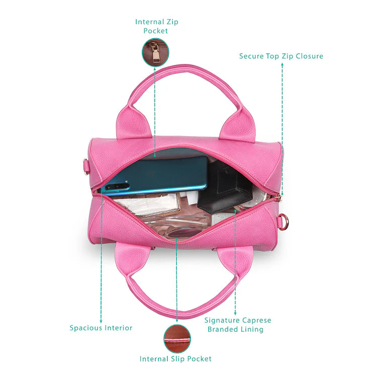 Caprese Teresa Small Pink Satchel Bag - Image 6