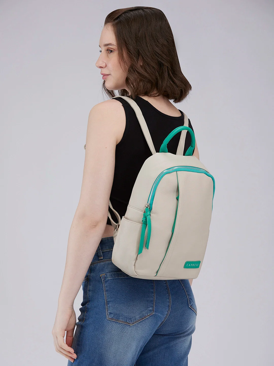 Caprese Tia Medium Beige Backpack - Image 12