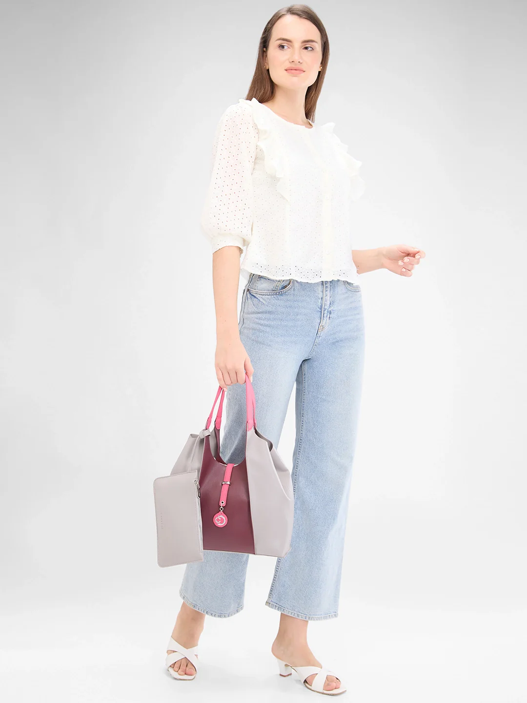 Caprese Tiera Large Grey Hobo Bag - Image 3