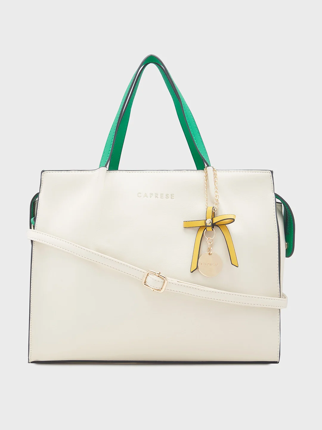 Caprese Tiera Large Cream Satchel Bag - Image 14