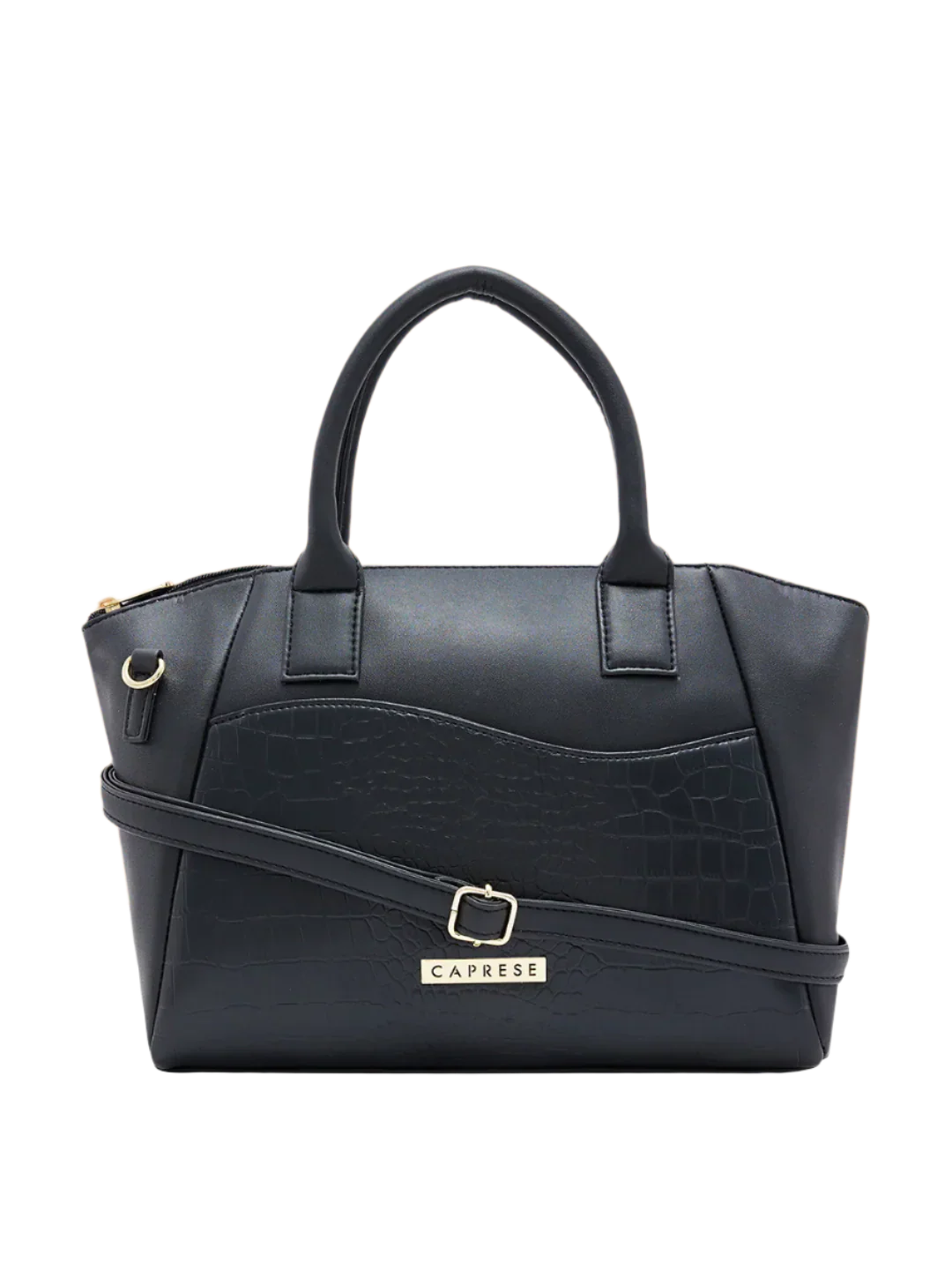 Caprese Tio Medium Black Satchel Bag