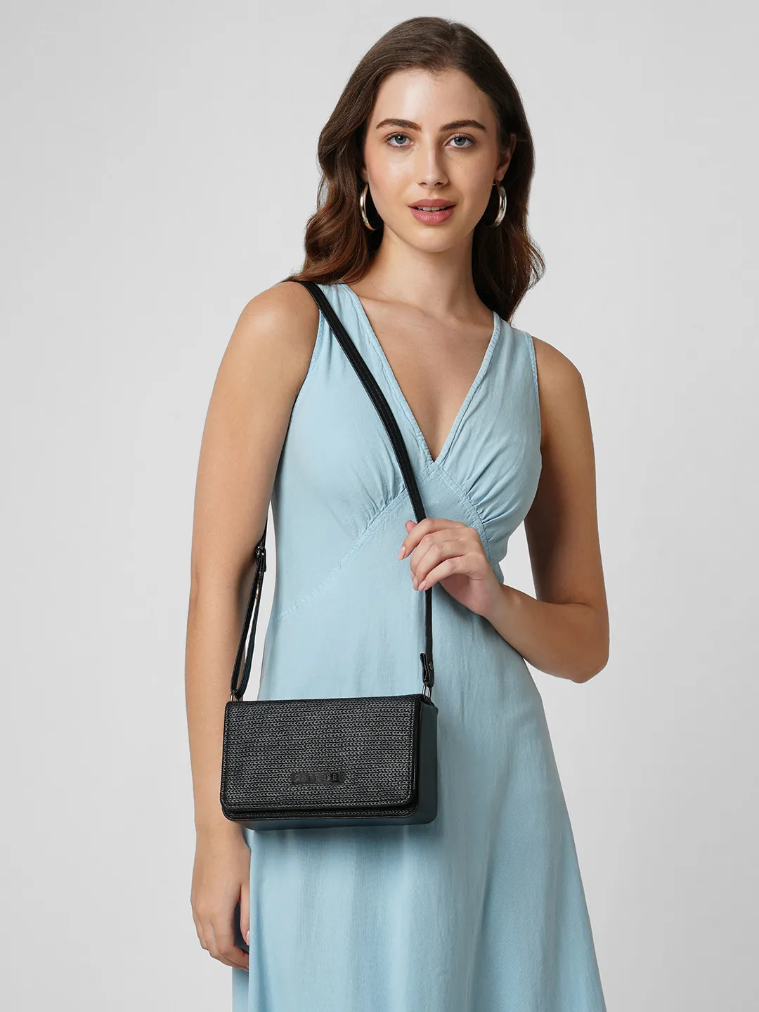 Caprese Tira Medium Black Sling Bag - Image 2