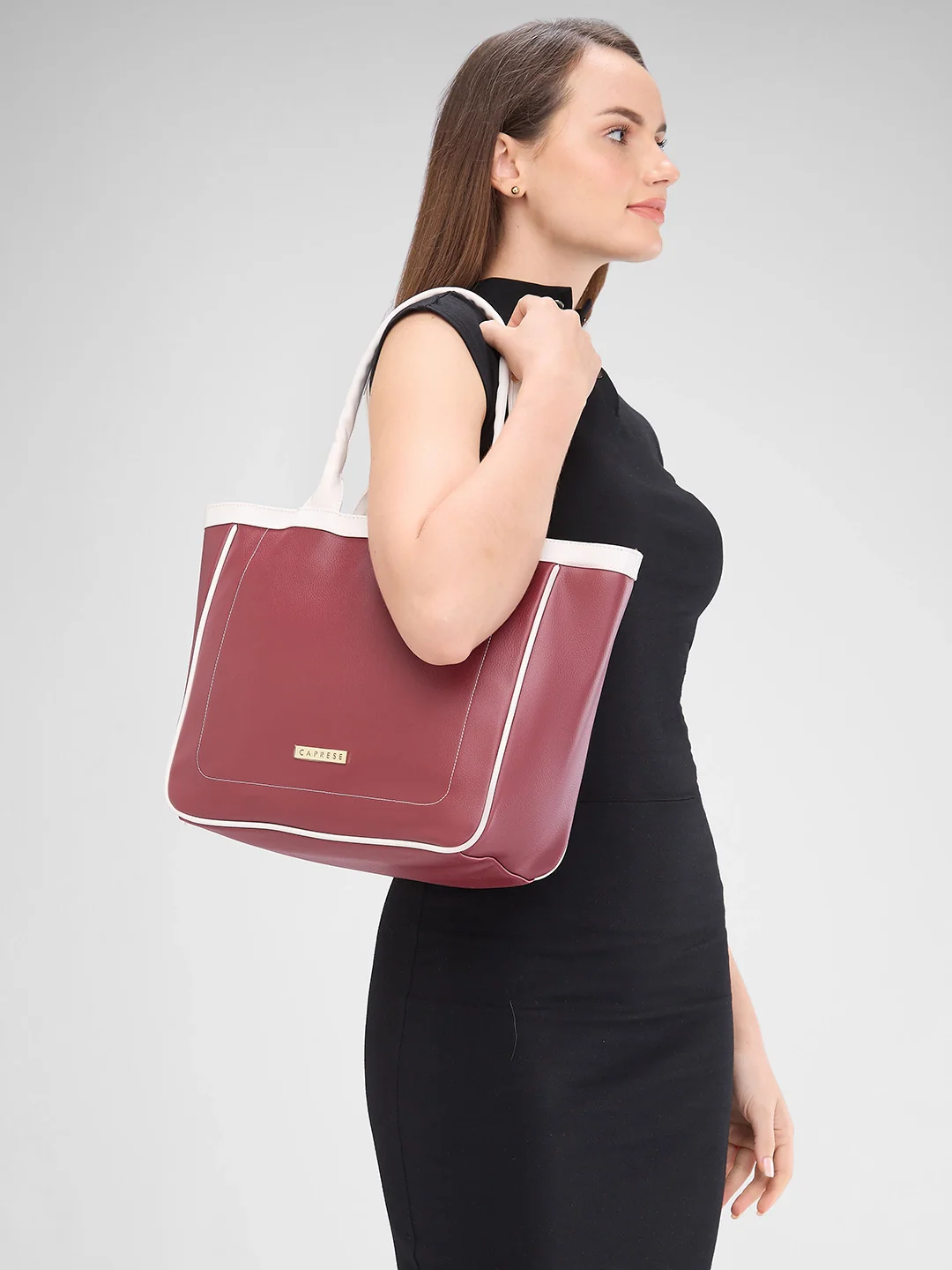 Caprese Tivoli Medium Maroon Tote Bag - Image 13