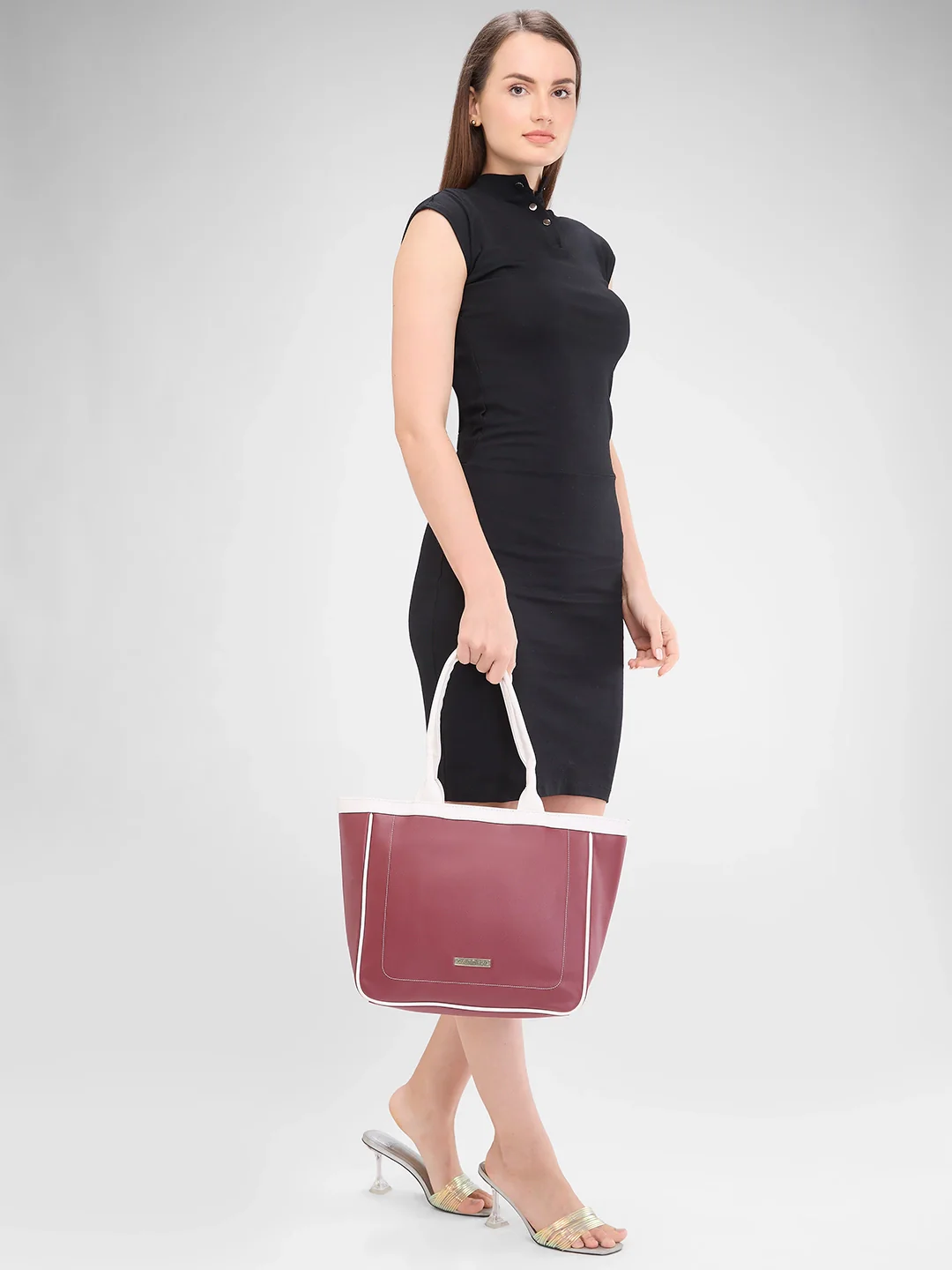 Caprese Tivoli Medium Maroon Tote Bag - Image 2