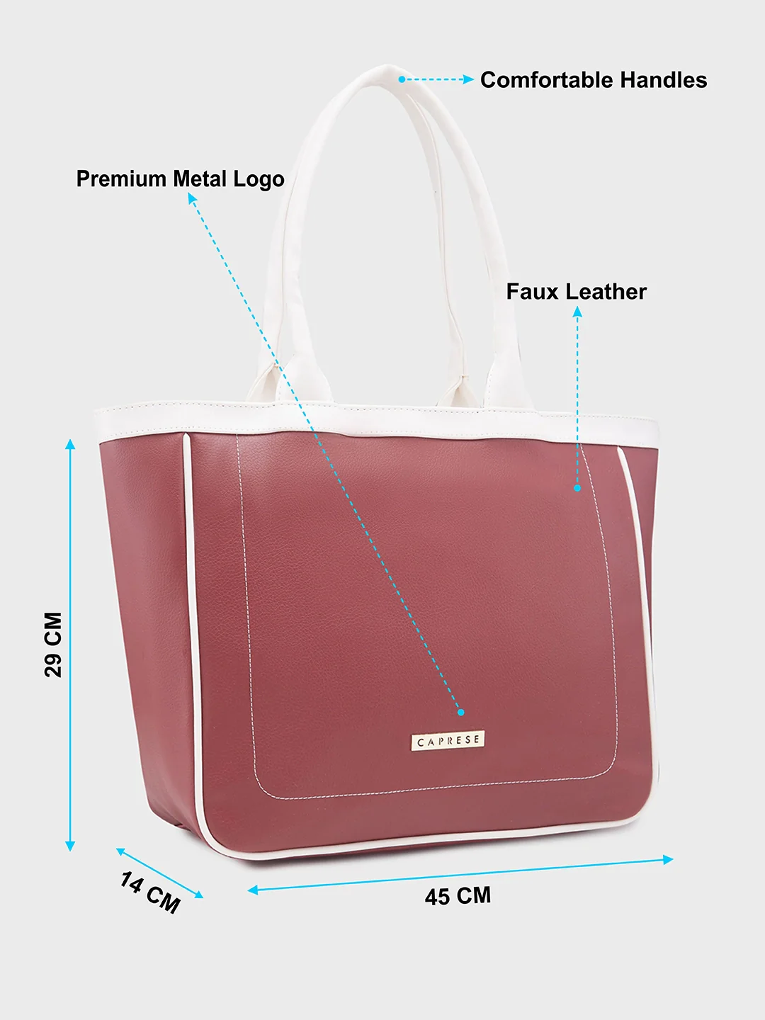 Caprese Tivoli Medium Maroon Tote Bag - Image 7