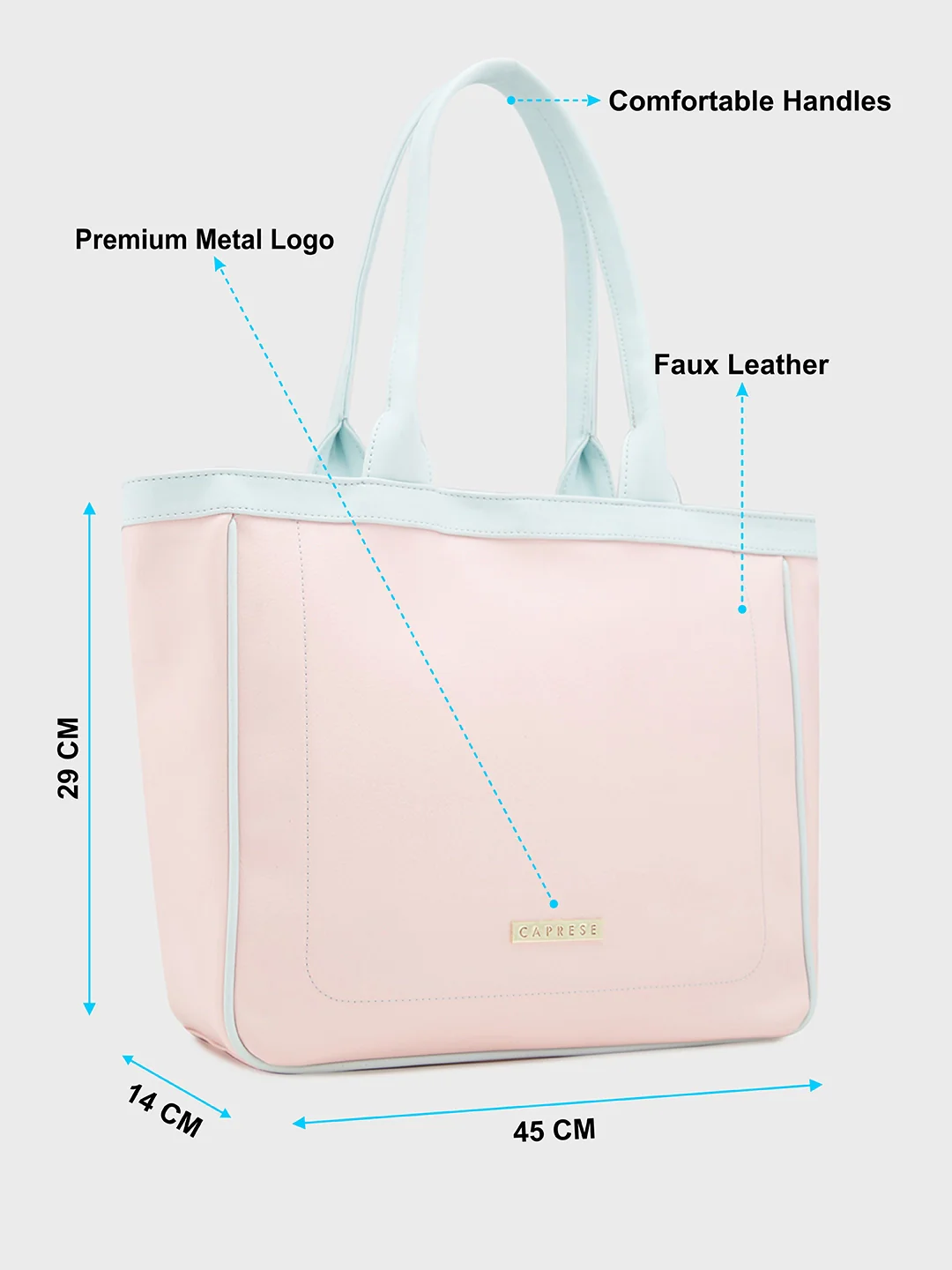 Caprese Tivoli Medium Powder Pink Tote Bag - Image 7