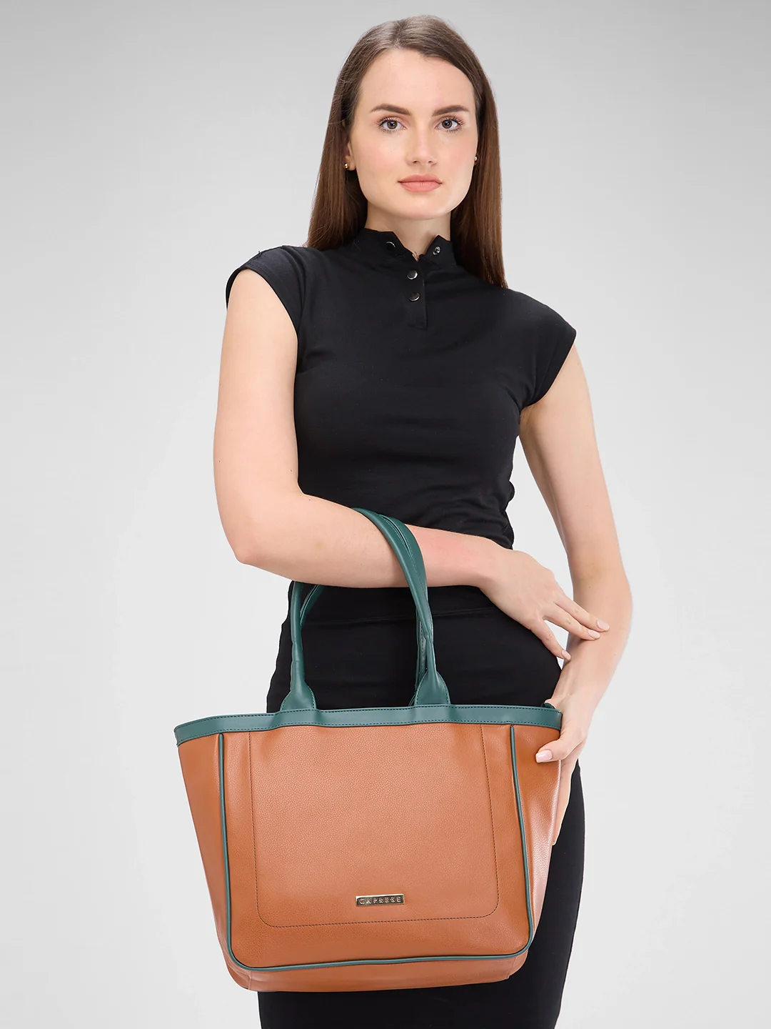 Caprese Tivoli Medium Tan Tote Bag - Image 12