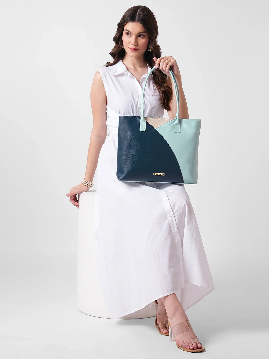Caprese Toby Large Powder Blue Tote Bag - Image 7