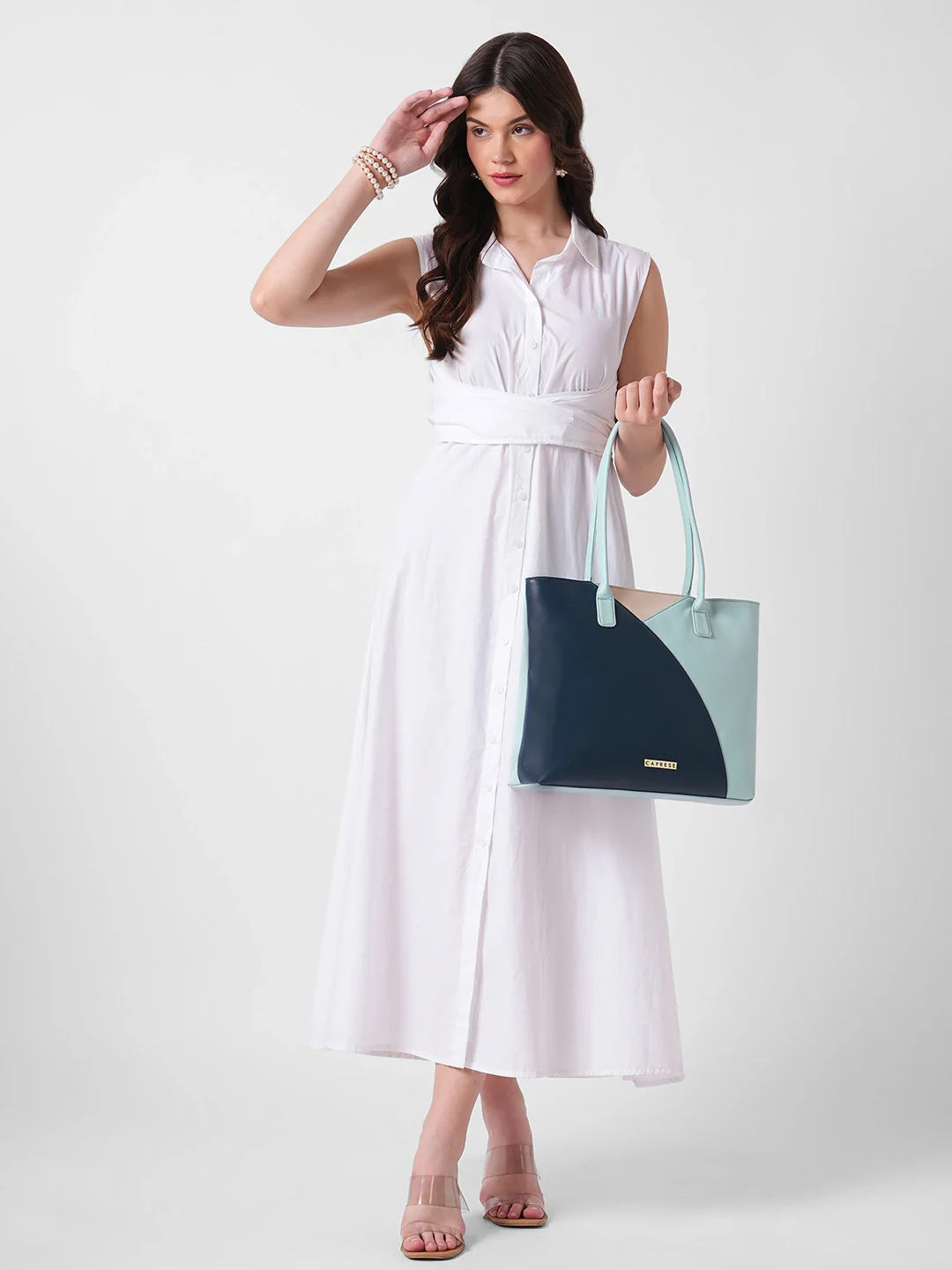 Caprese Toby Large Powder Blue Tote Bag - Image 8