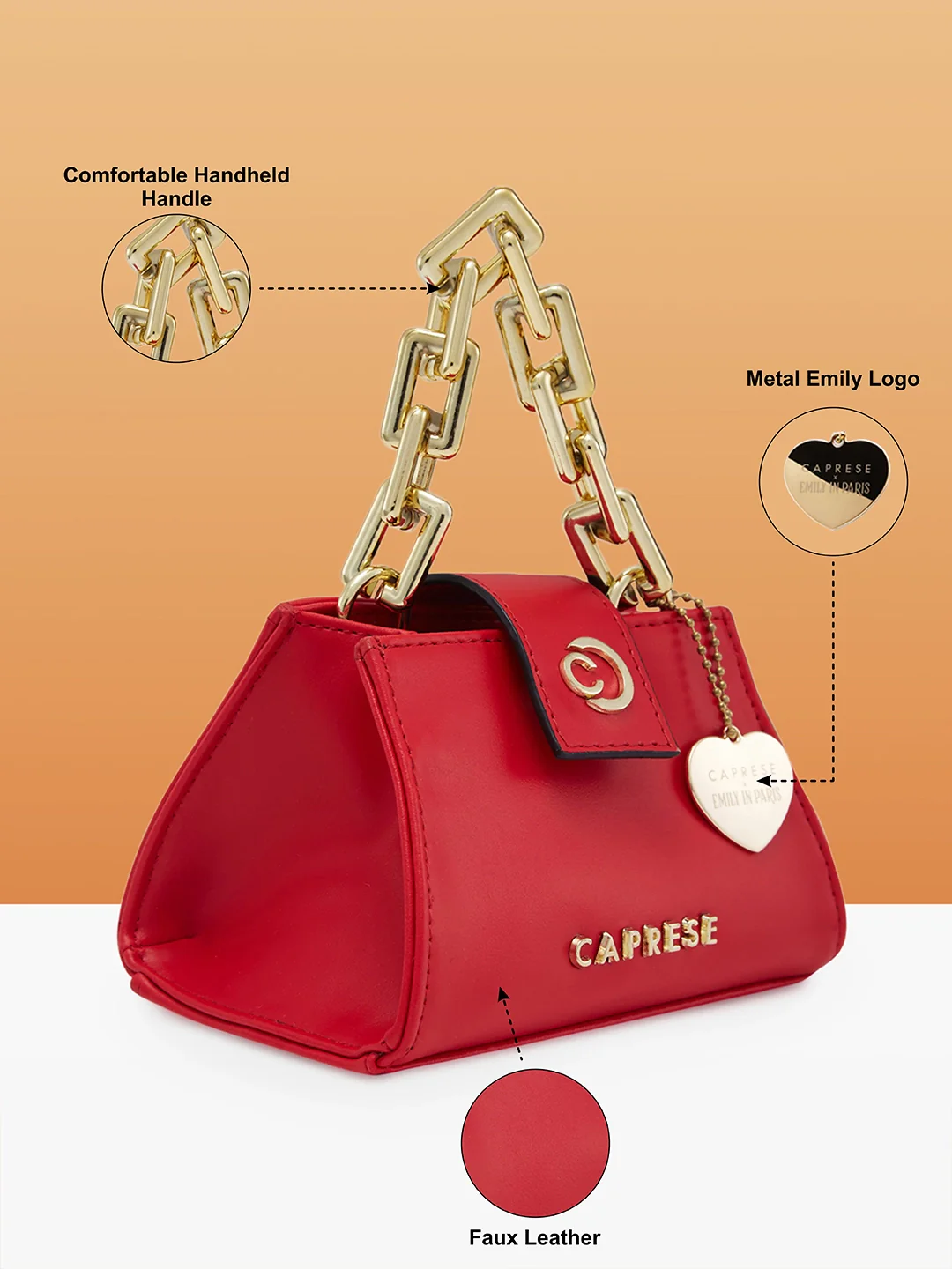 Caprese Toby Small Red Mini Bag - Image 6