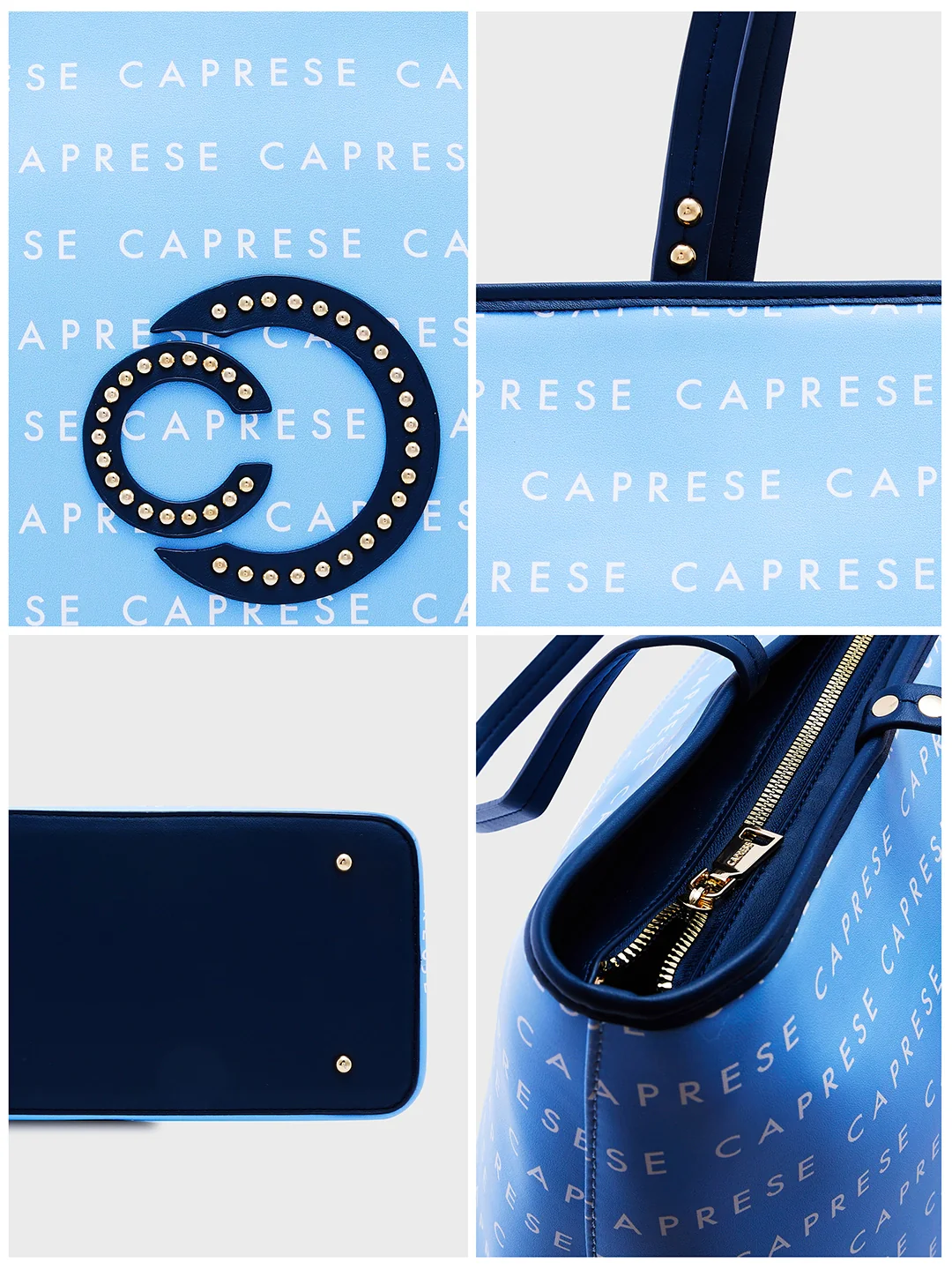 Caprese Topaz Large Blue Tote Bag - Image 11