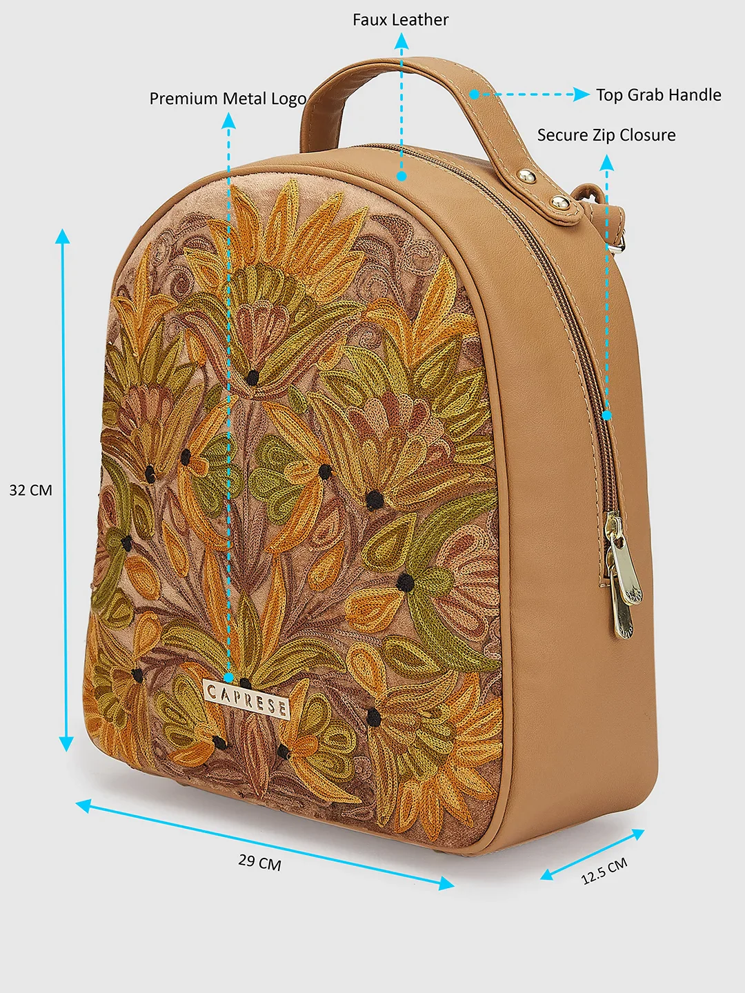 Caprese Tresna Medium Fawn Backpack - Image 5