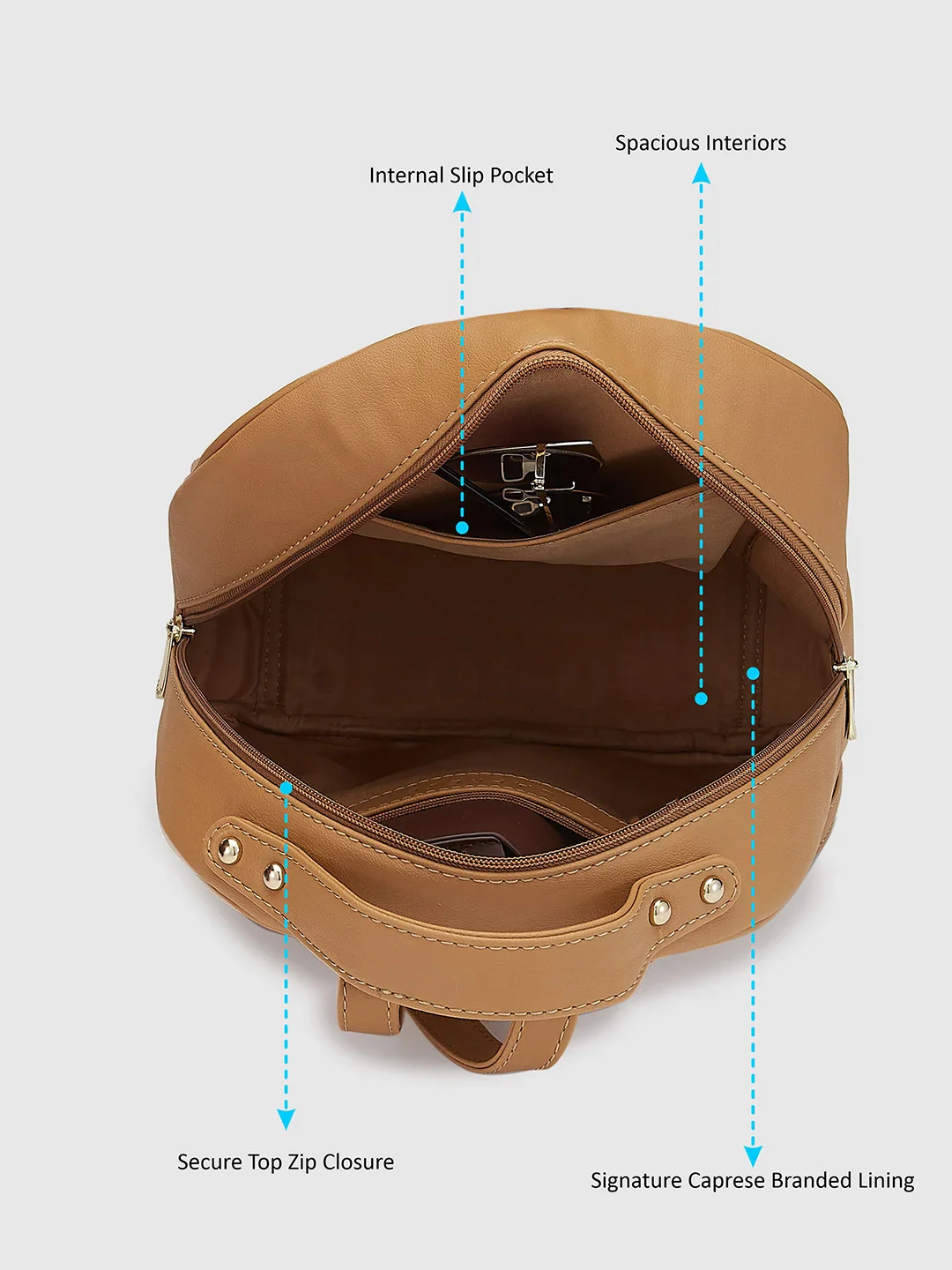 Caprese Tresna Medium Fawn Backpack - Image 6
