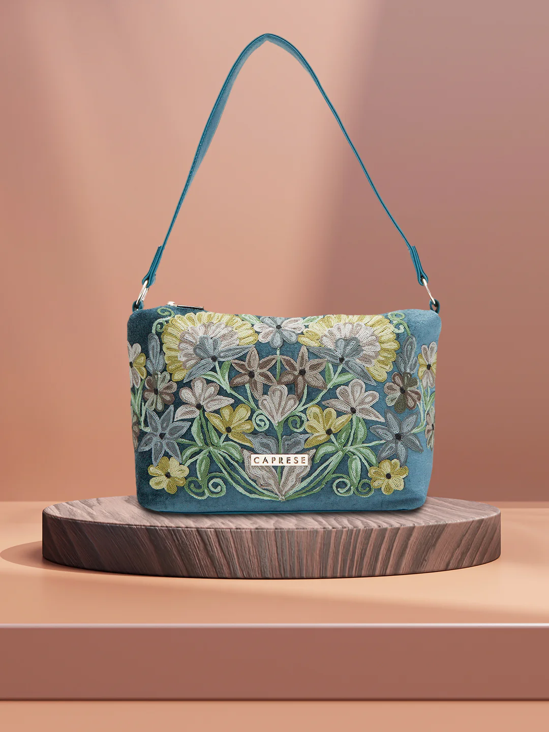 Caprese Tresna Embroidery Green Crossbody Bag - Image 3