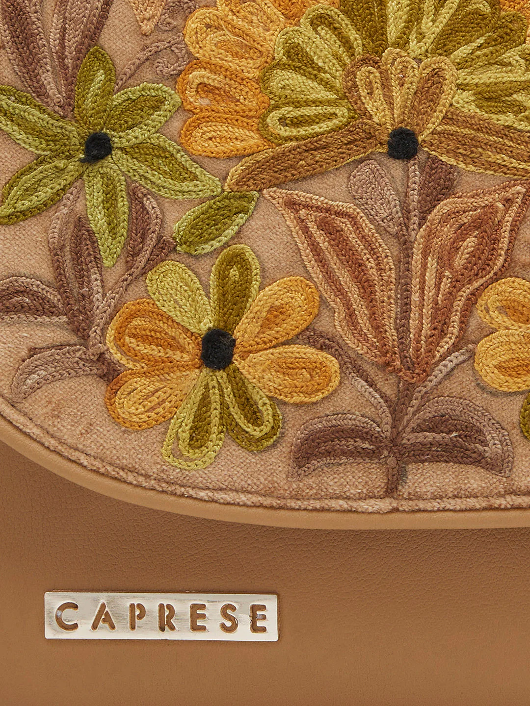 Caprese Tresna Large Embroidery Fawn Sling Bag - Image 8