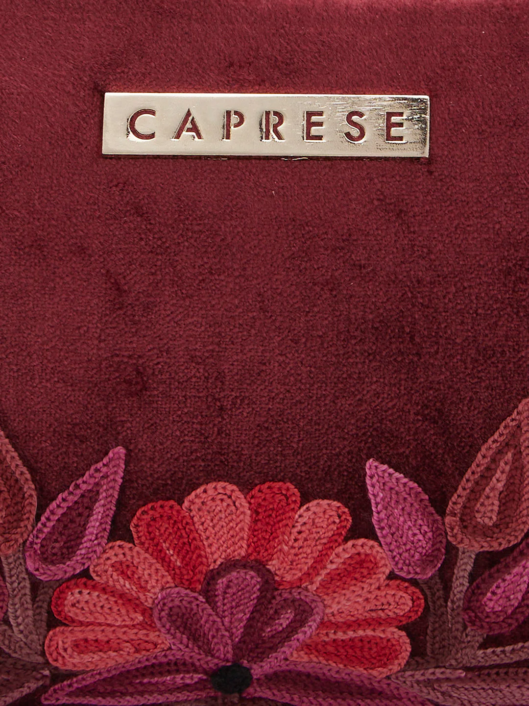Caprese Tresna Small Maroon Sling Bag - Image 9