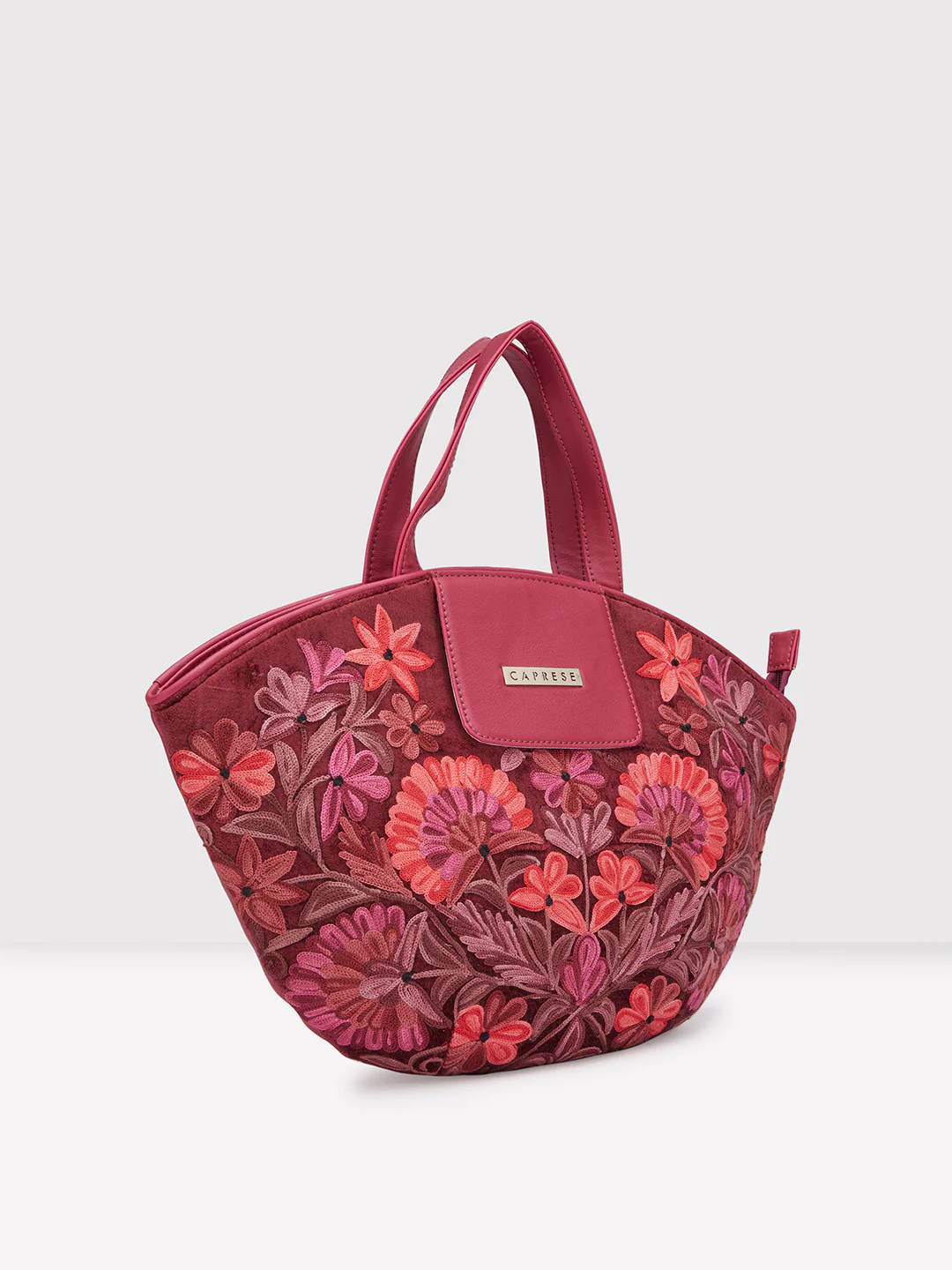 Caprese Tresna Medium Maroon Tote Bag - Image 5
