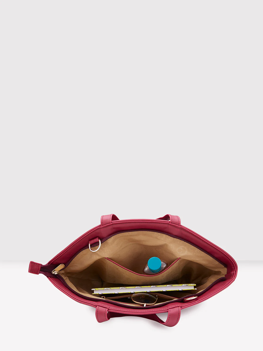 Caprese Tresna Medium Maroon Tote Bag - Image 8