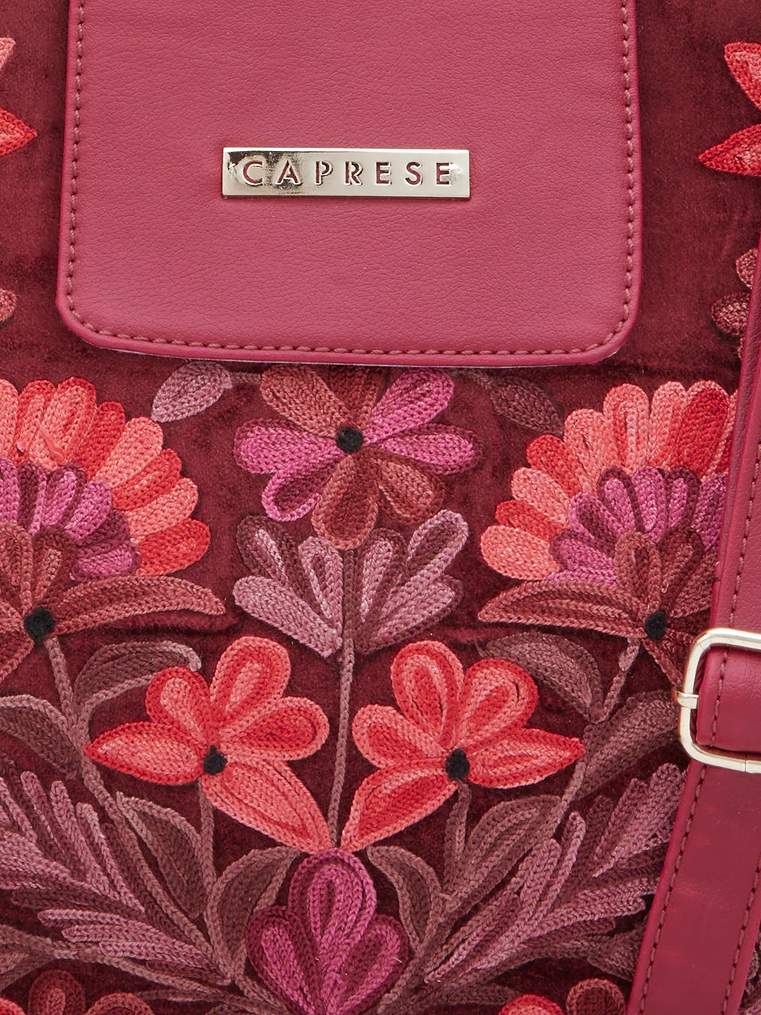 Caprese Tresna Medium Maroon Tote Bag - Image 9