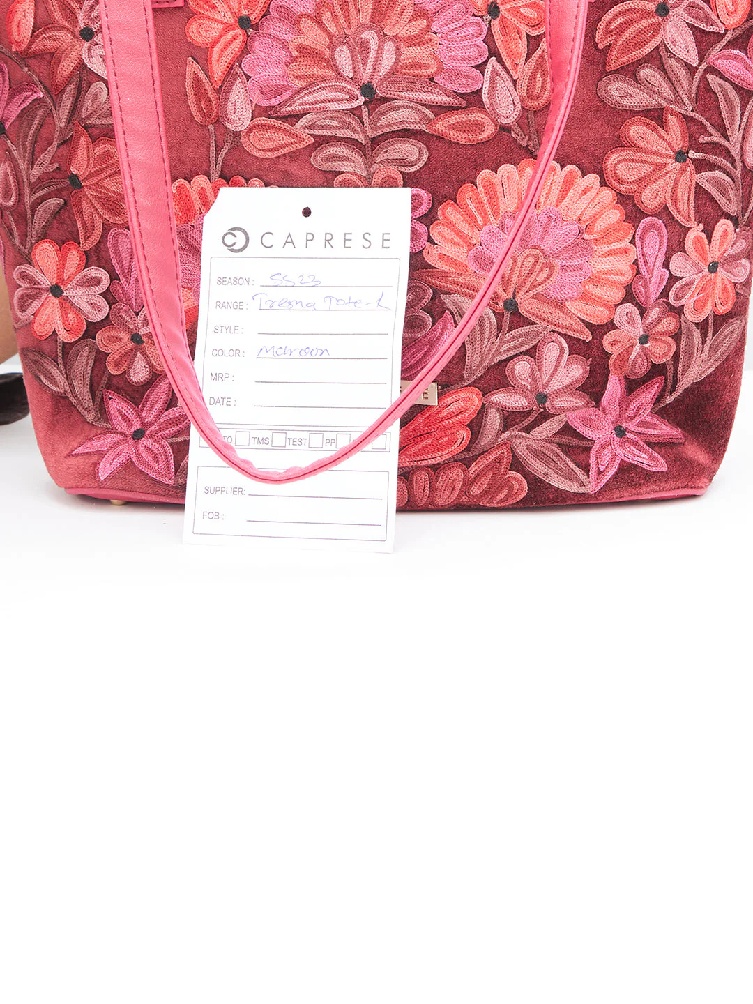Caprese Tresna Medium Maroon Tote Bag - Image 12