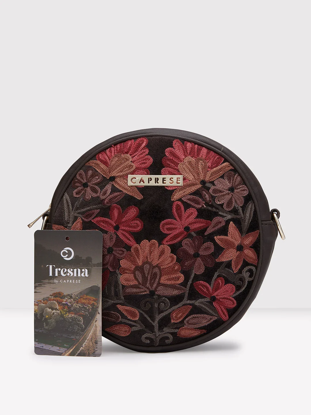 Caprese Tresna Medium Dark Brown Sling Bag