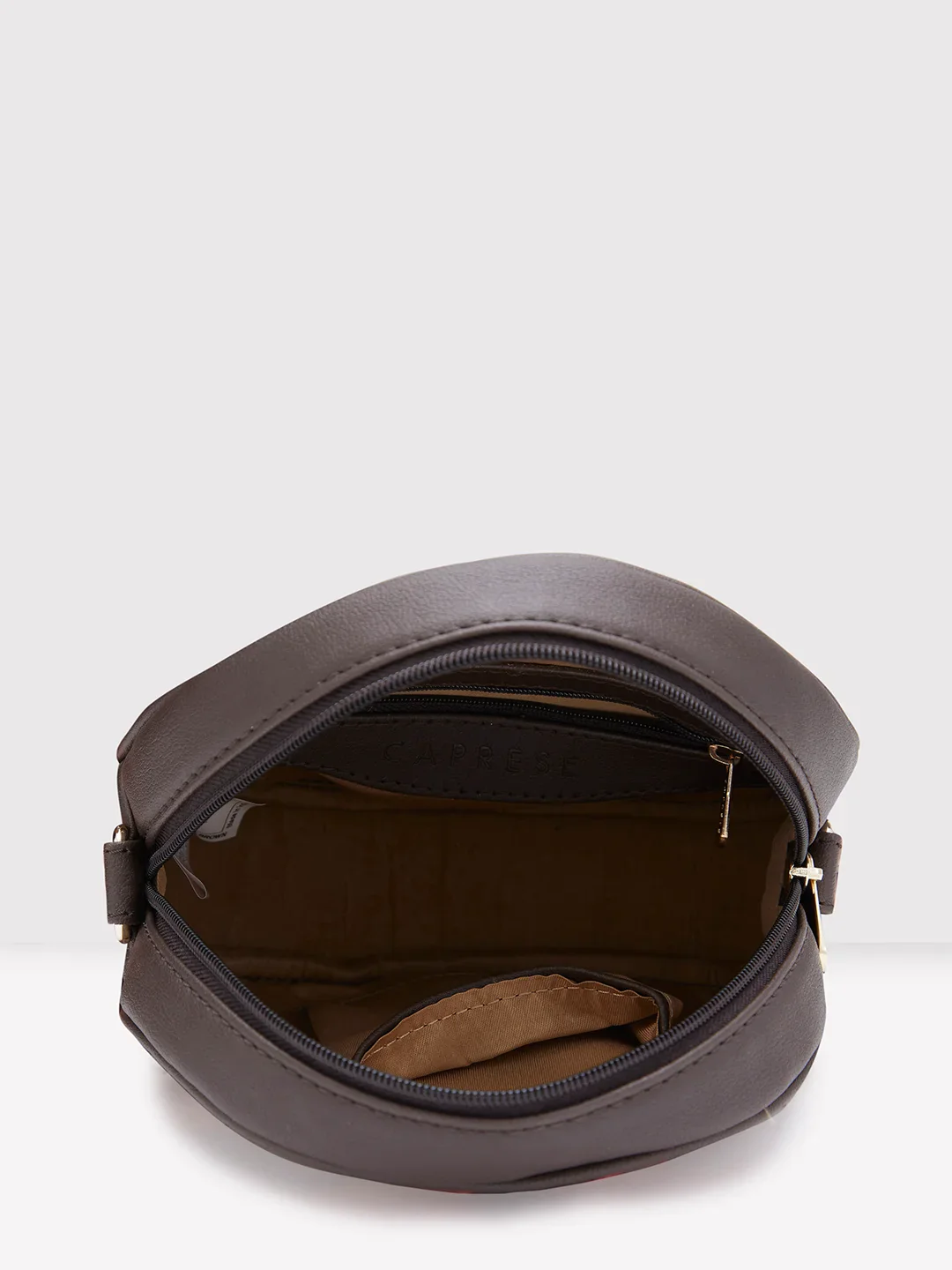 Caprese Tresna Medium Dark Brown Sling Bag - Image 6