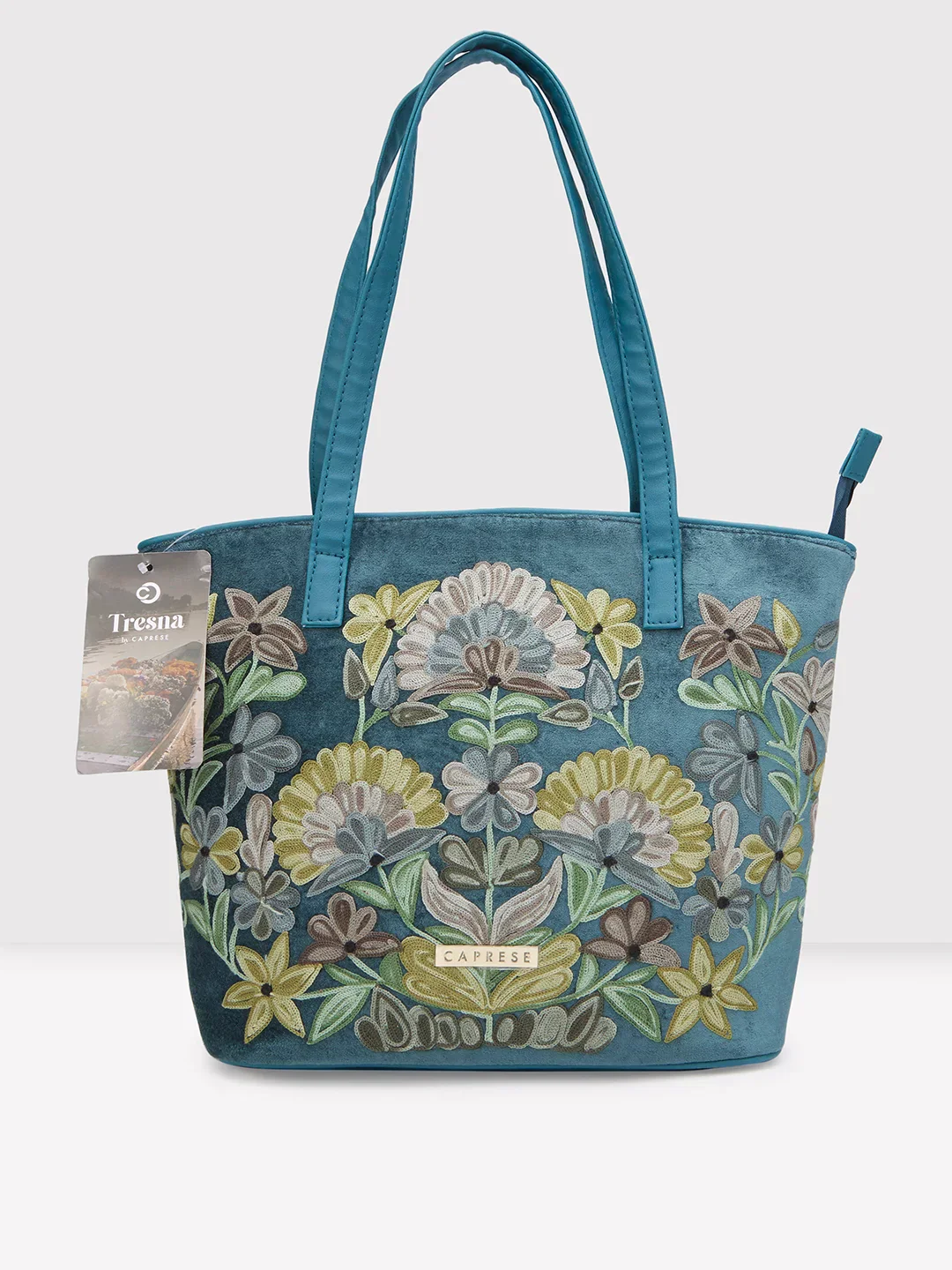 Caprese Tresna Large Green Tote Bag