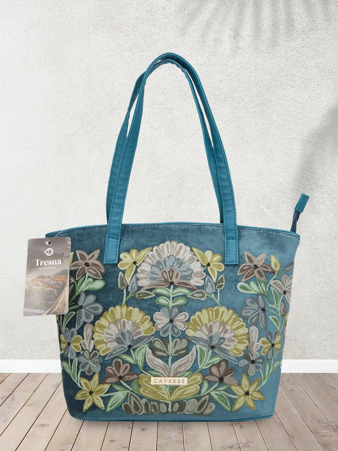 Caprese Tresna Large Green Tote Bag - Image 2