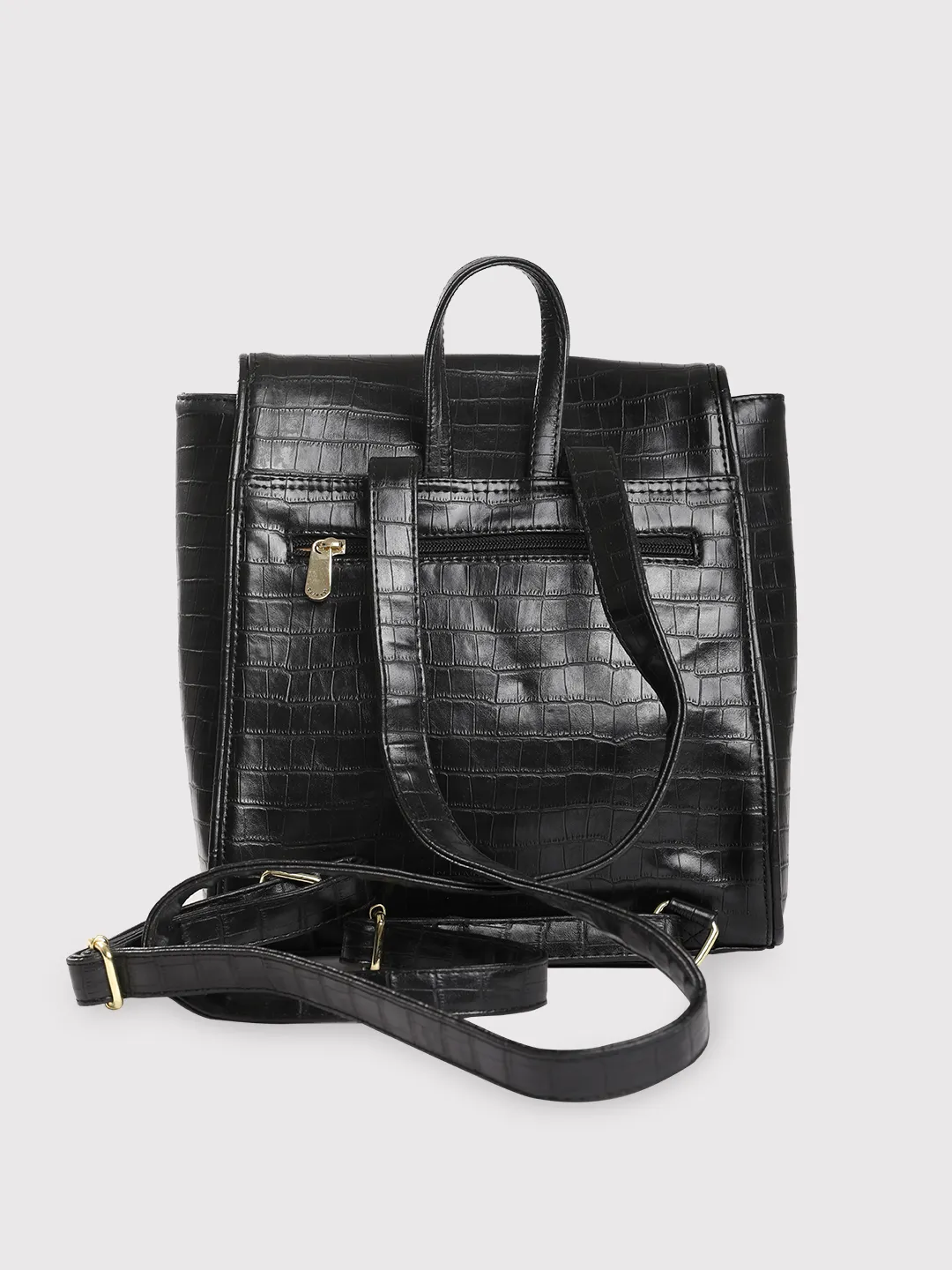 Caprese Treza Medium Black Backpack - Image 3