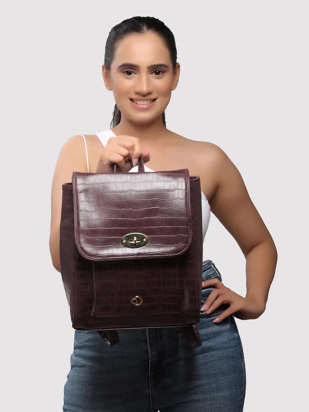 Caprese TREZA Medium Brown Backpack - Image 3