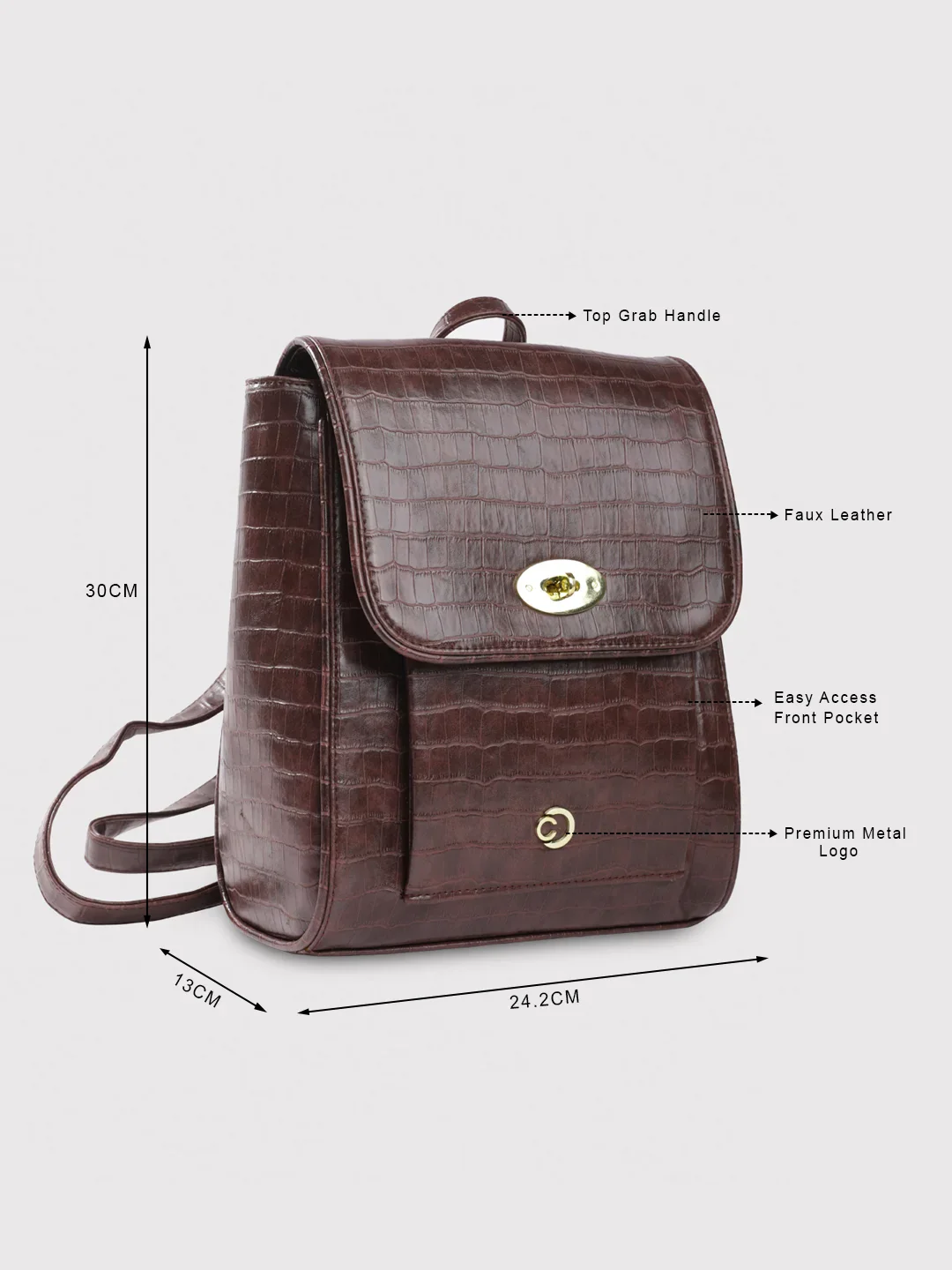 Caprese TREZA Medium Brown Backpack - Image 4