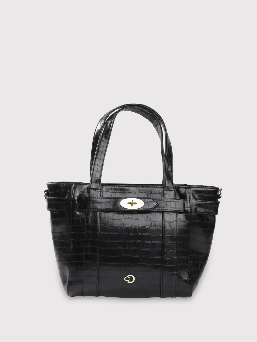 Caprese Treza Large Black Satchel Bag