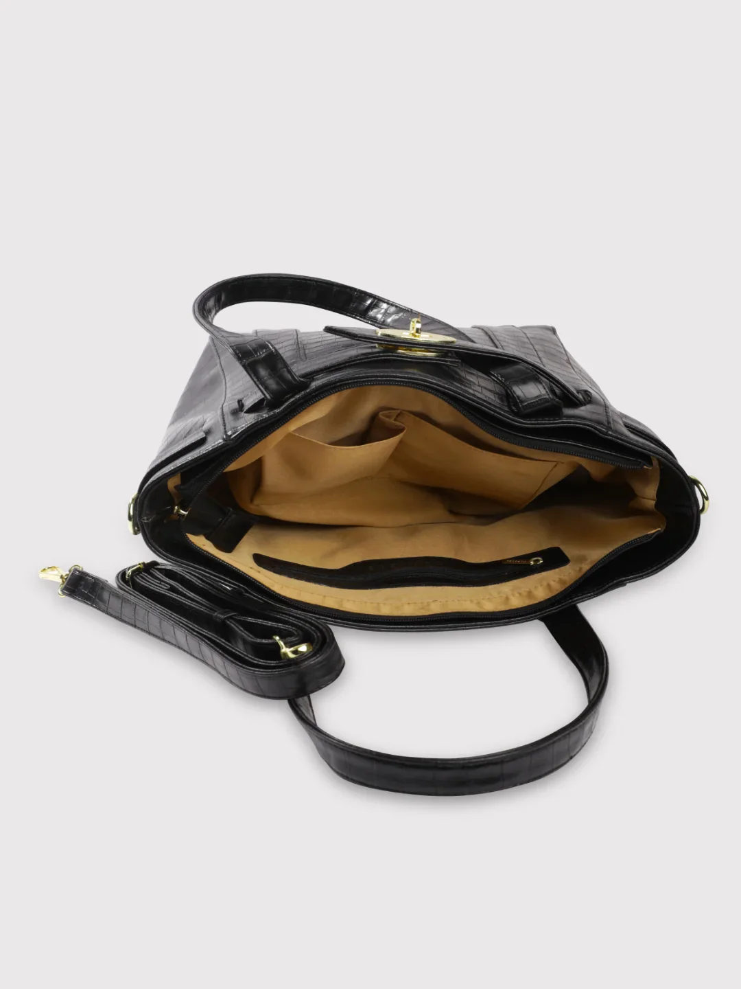 Caprese Treza Large Black Satchel Bag - Image 12