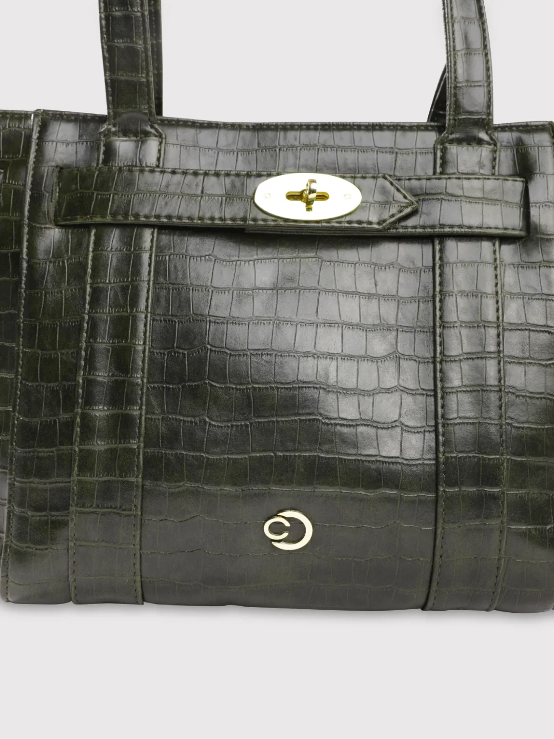 Caprese Treza Large Olive Satchel Bag - Image 5