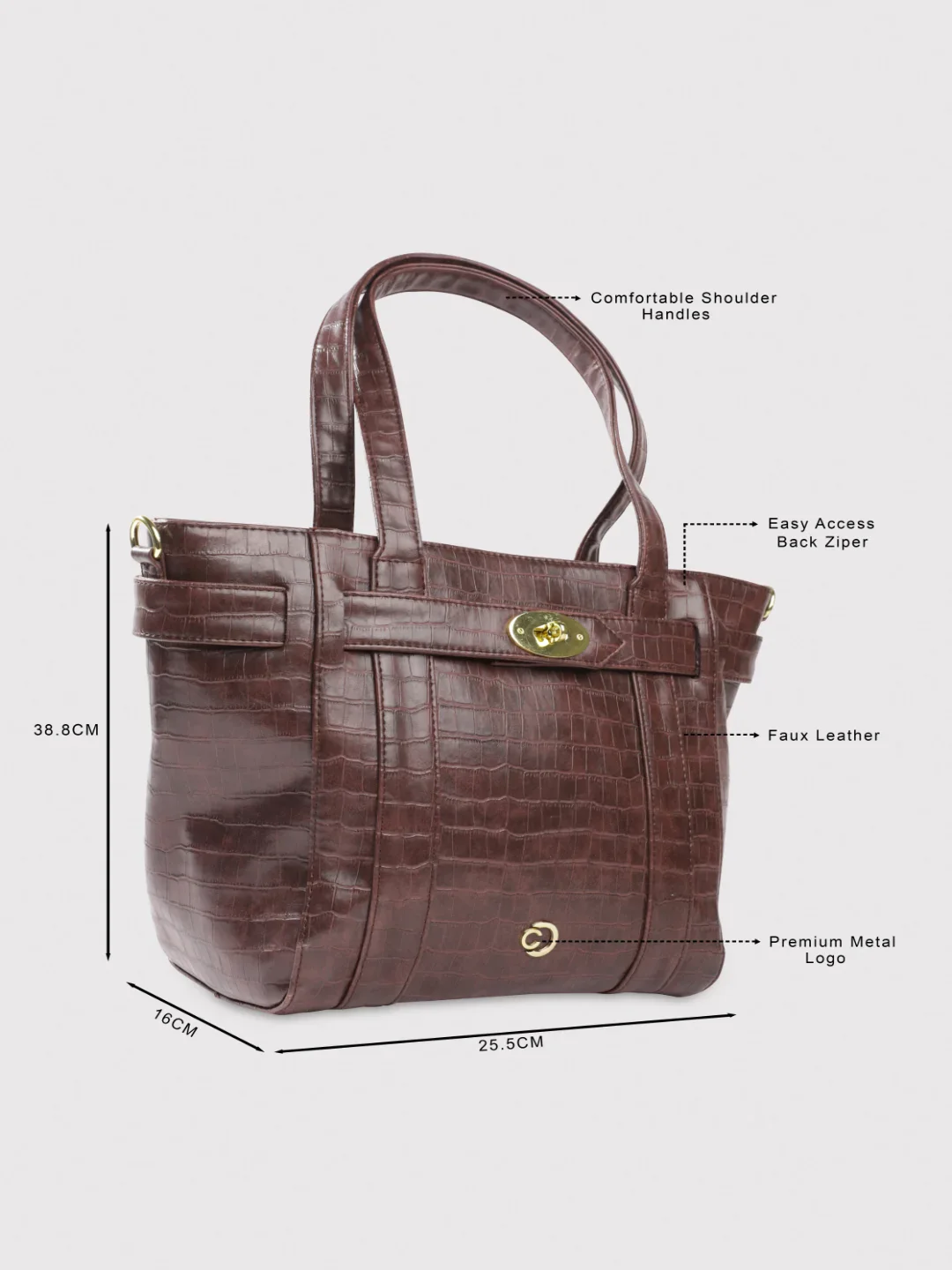Caprese Treza Large Plum Satchel Bag - Image 3