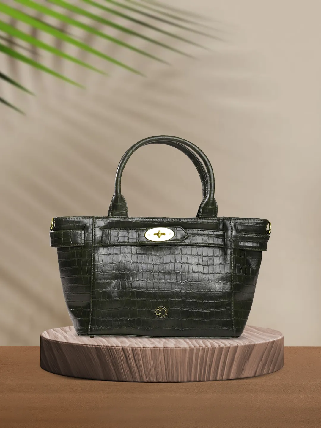 Caprese Treza Medium Olive Satchel Bag - Image 2