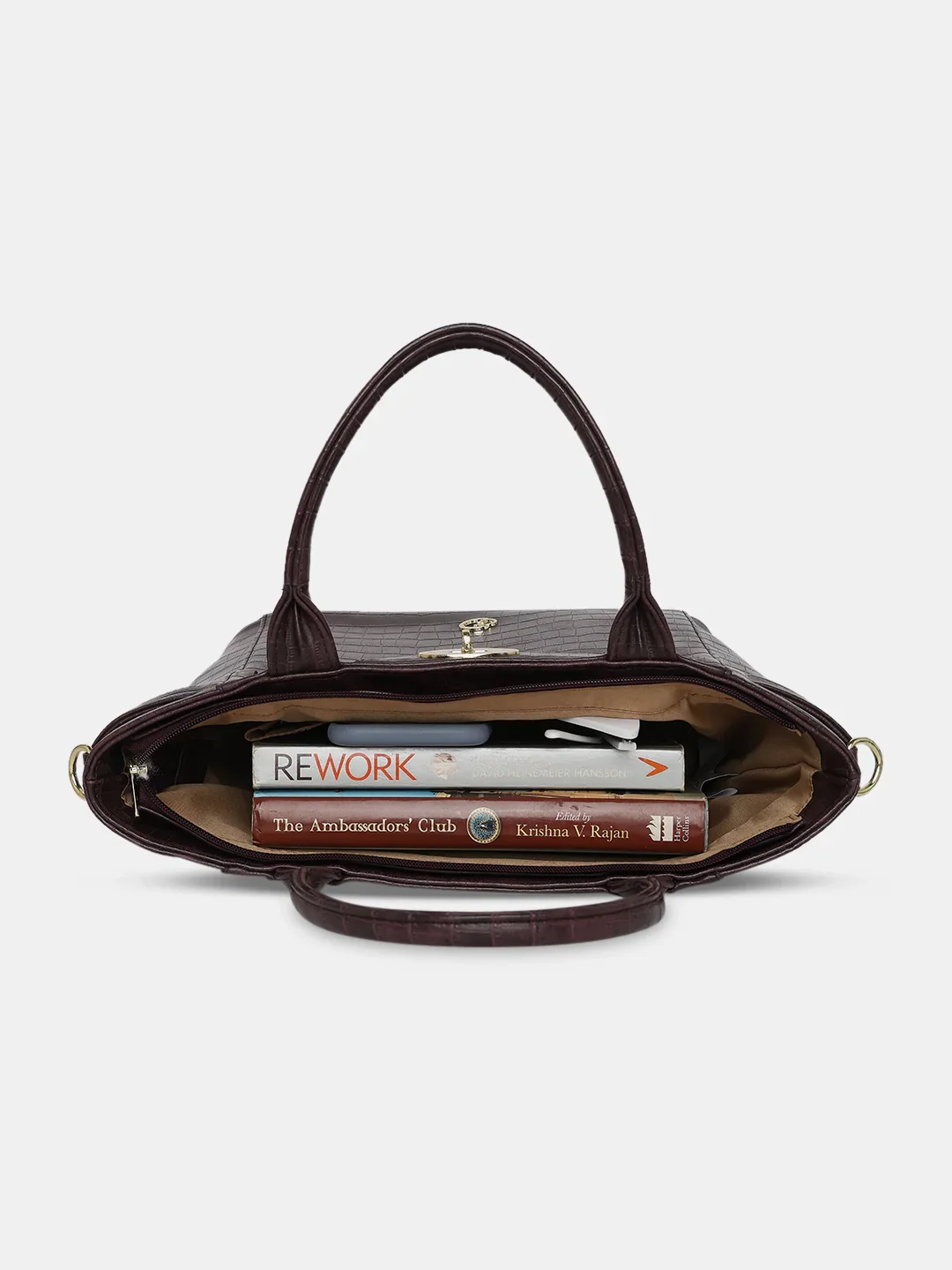 Caprese Treza Medium Plum Satchel Bag - Image 9