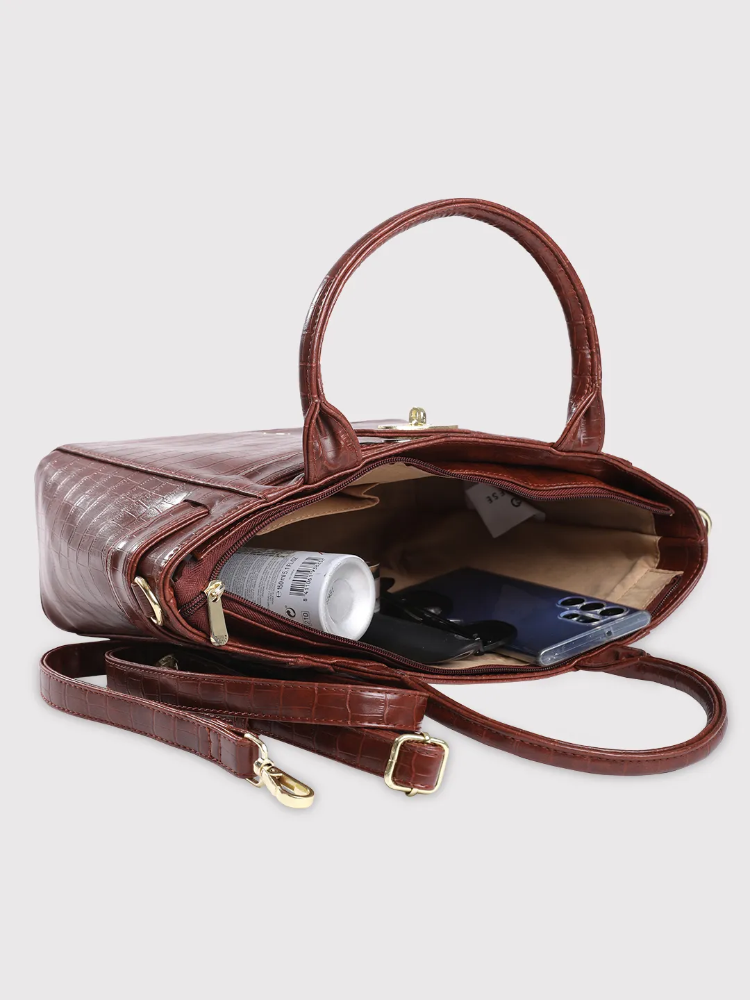 Caprese Treza Medium Olive Satchel Bag - Image 15