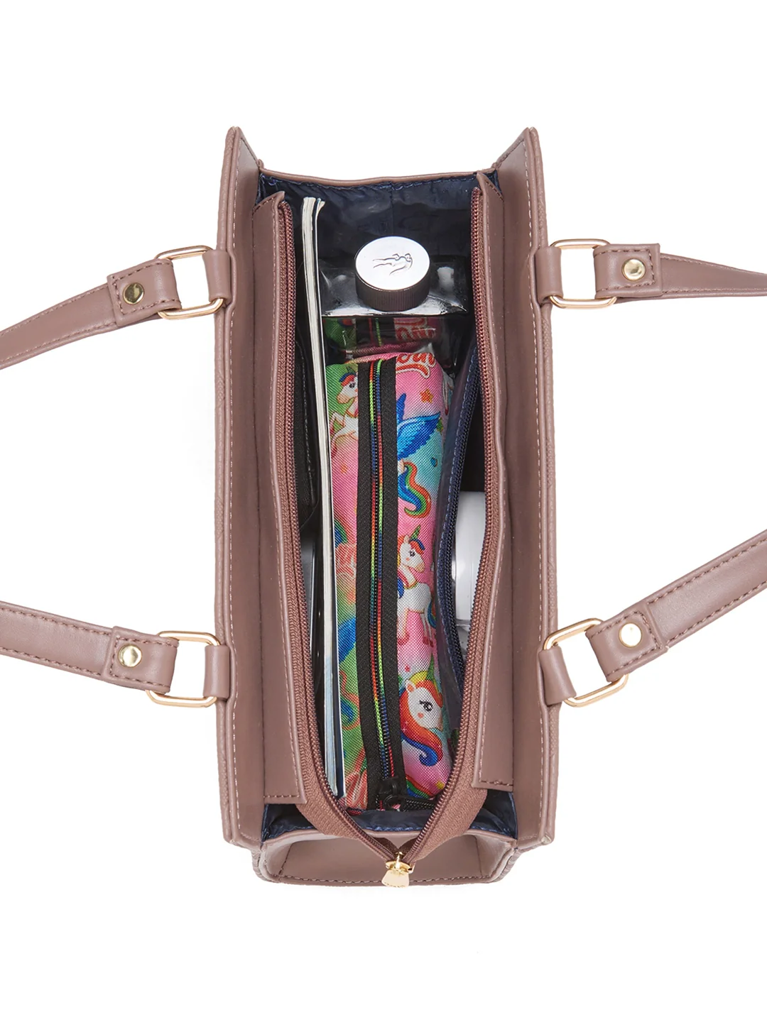 Caprese Trianna Medium Dark Beige Satchel Bag - Image 14