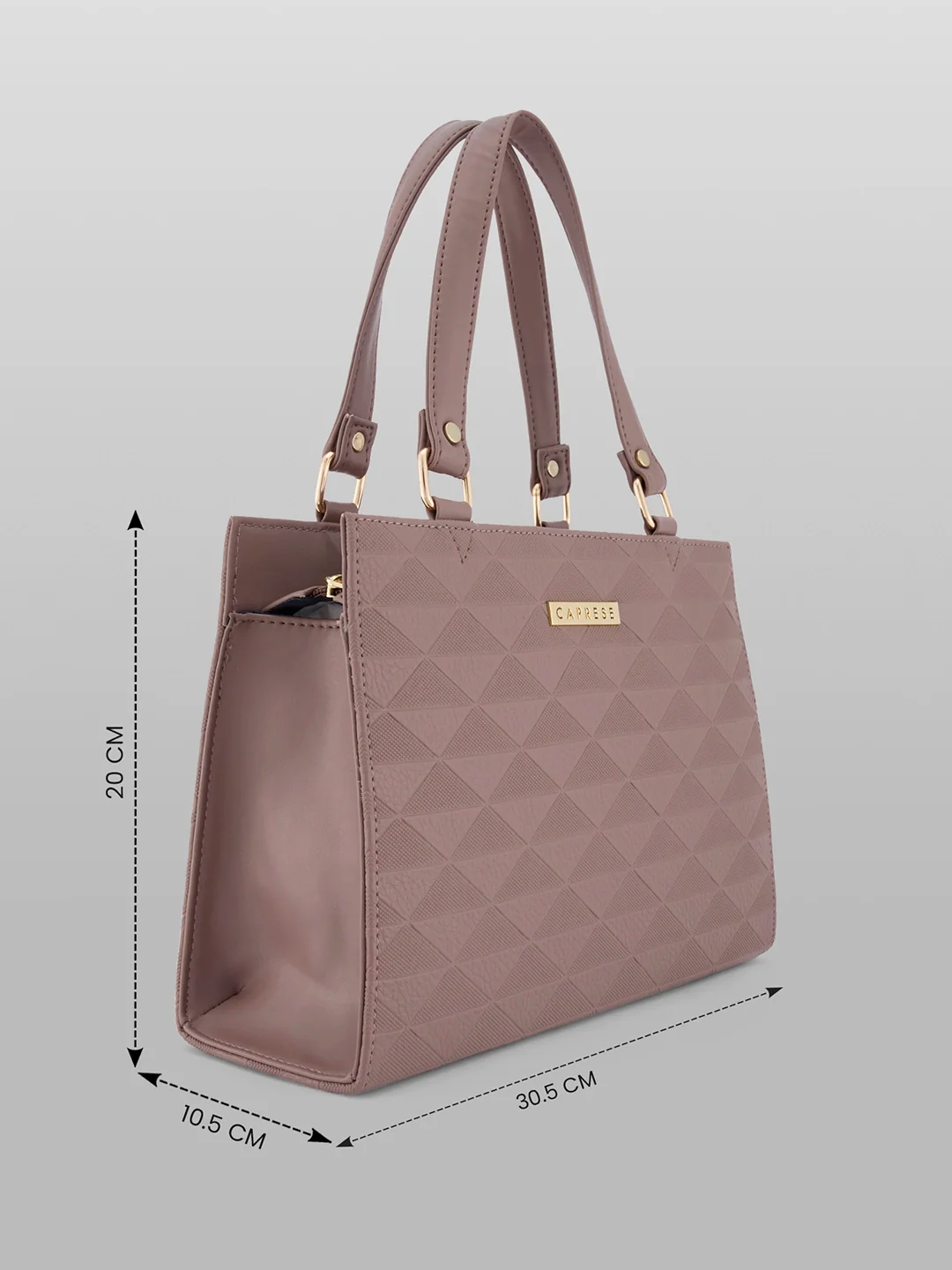 Caprese Trianna Medium Dark Beige Satchel Bag - Image 4