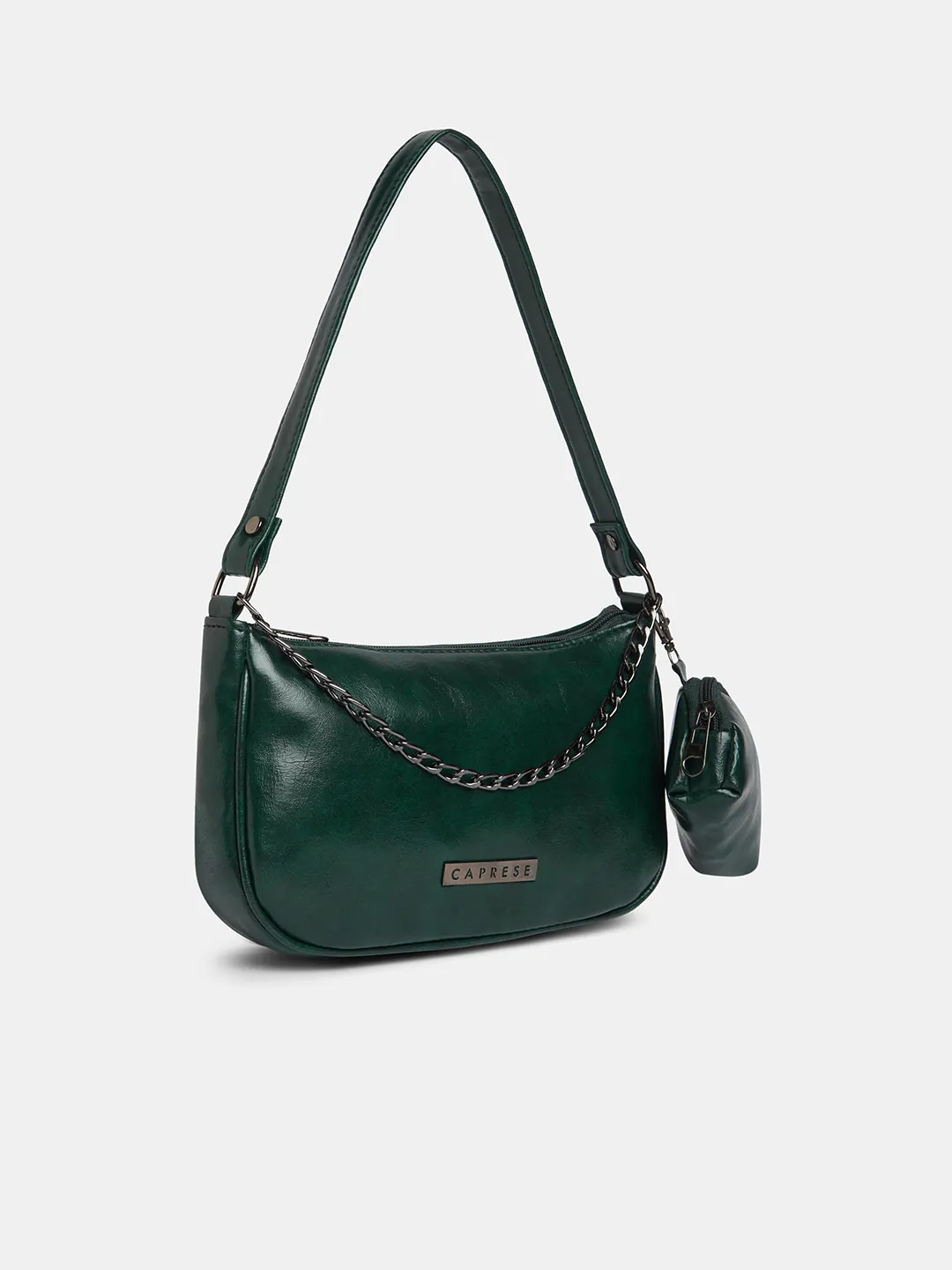 Caprese Trina Medium Bottle Green Baguette Bag - Image 3