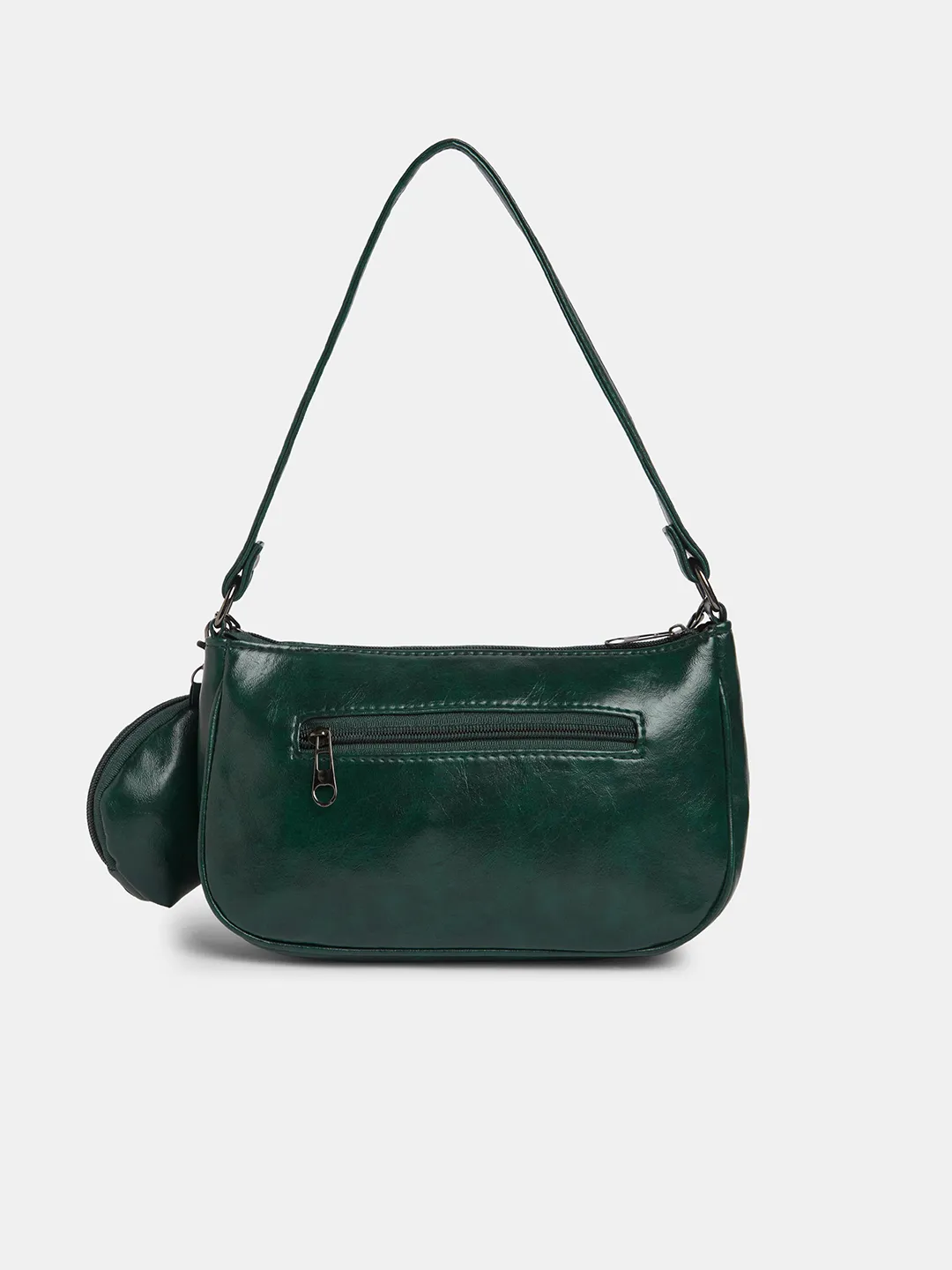 Caprese Trina Medium Bottle Green Baguette Bag - Image 4