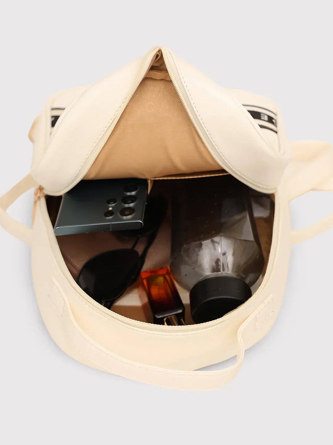 Caprese Trinity Medium Cream Backpack - Image 9