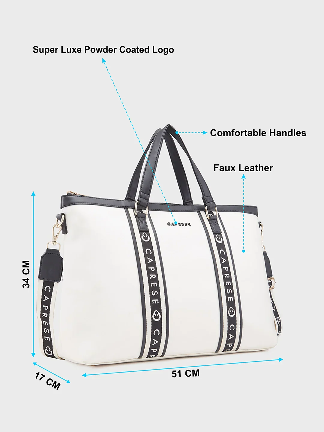 Caprese Trinity Large Cream Laptop Bag - Image 6