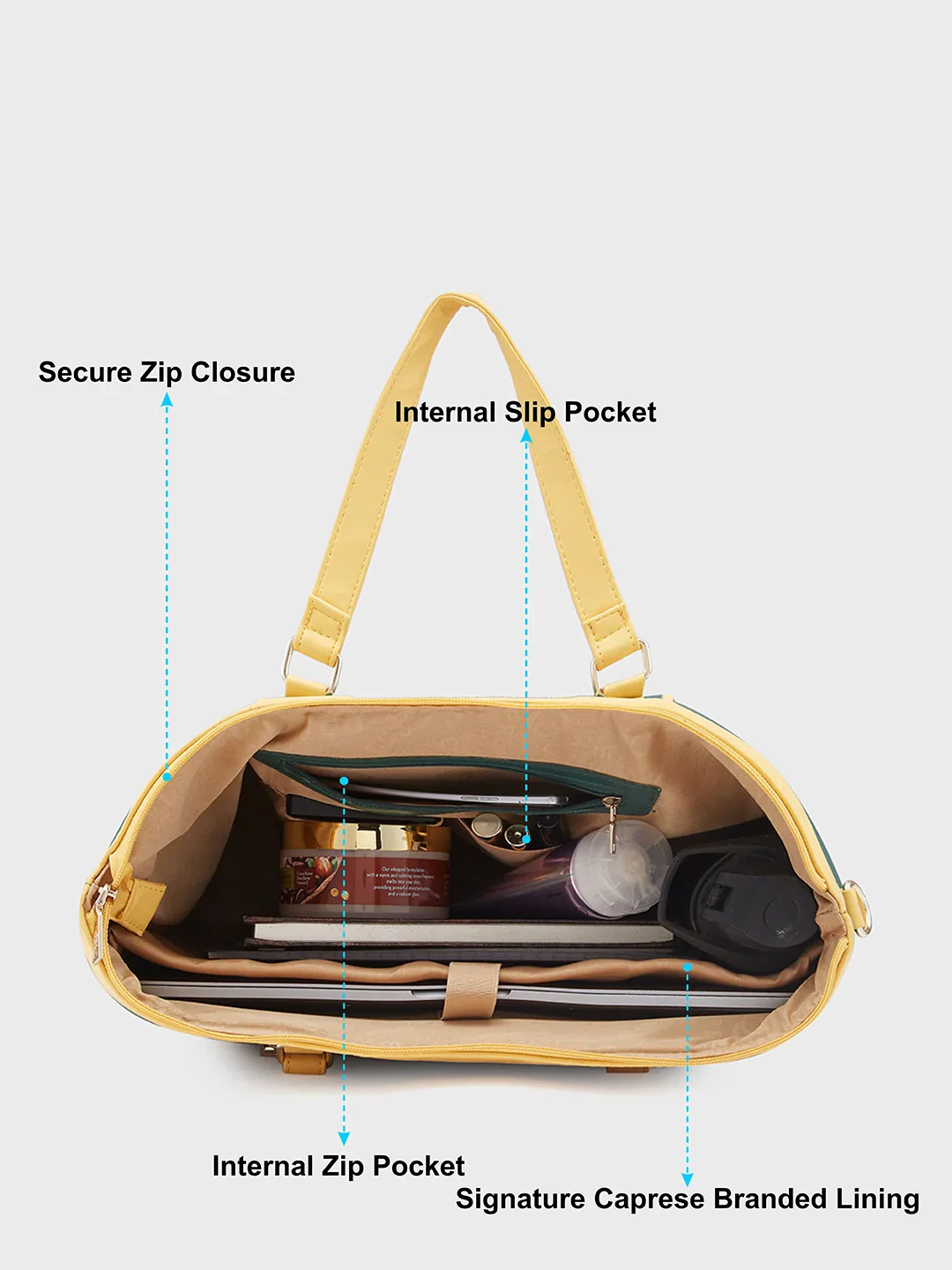 Caprese Trinity Large Dark Green Laptop Bag - Image 10
