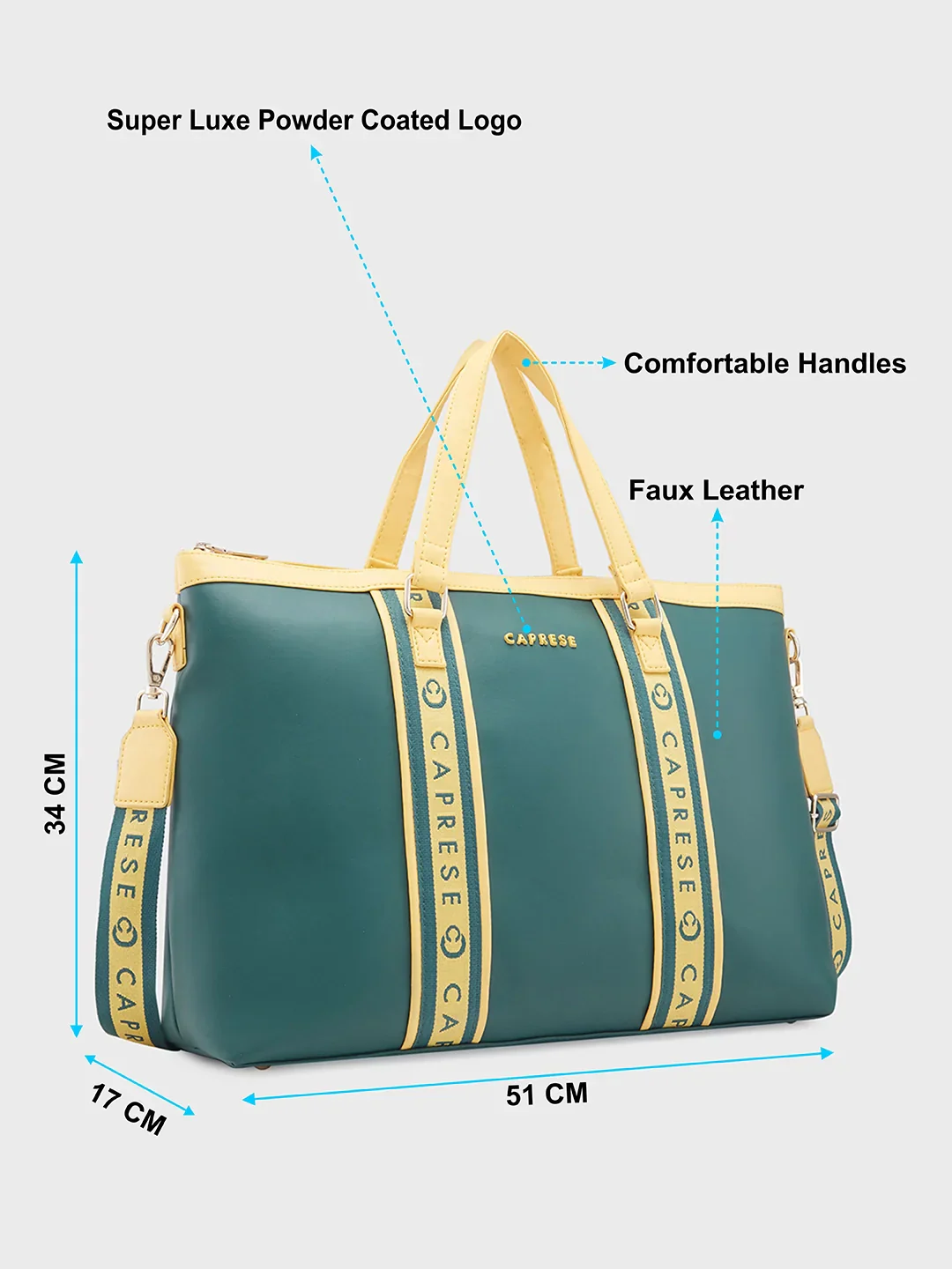 Caprese Trinity Large Dark Green Laptop Bag - Image 9