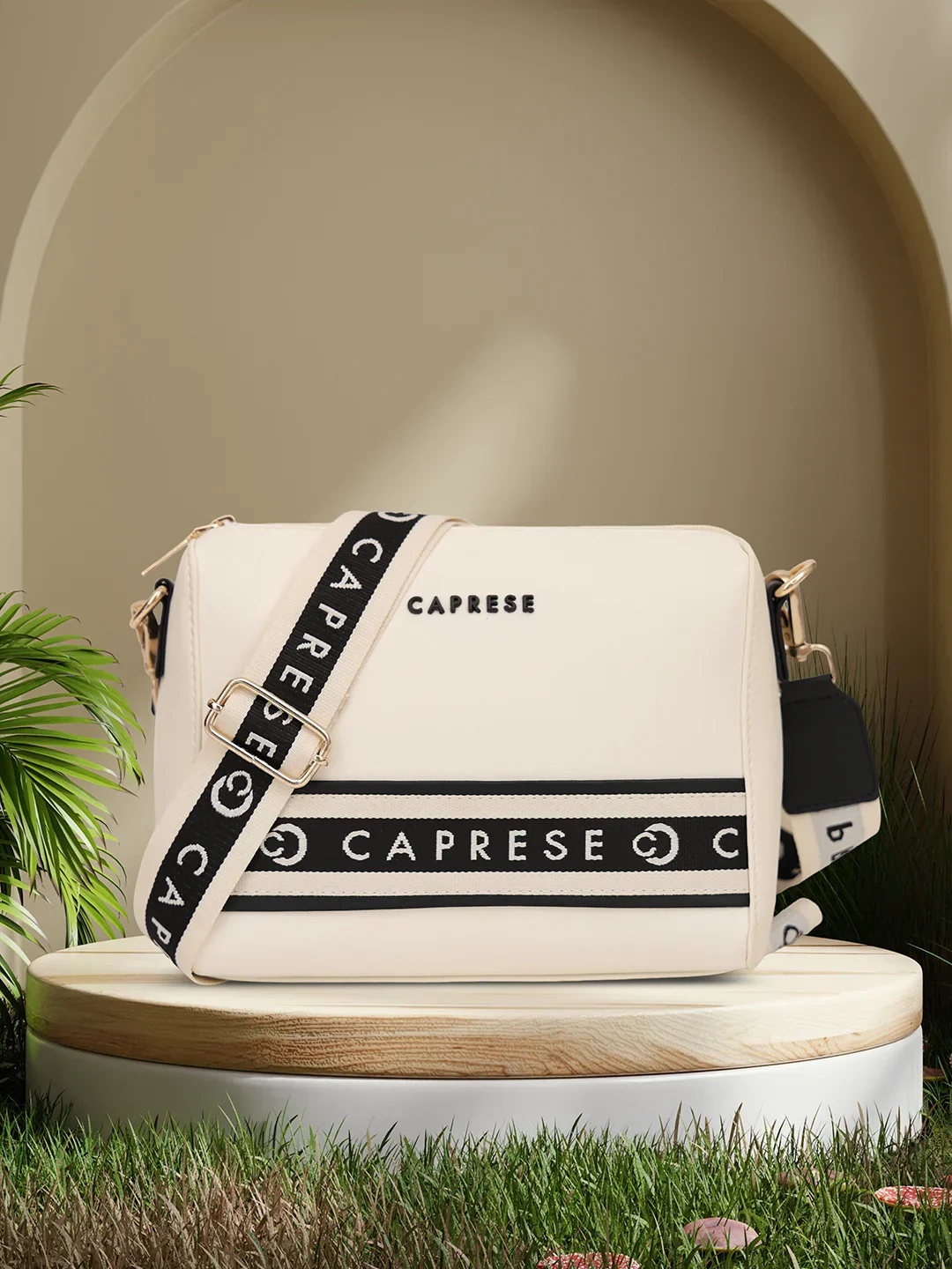 Caprese Trinity Medium Cream Sling Bag - Image 11