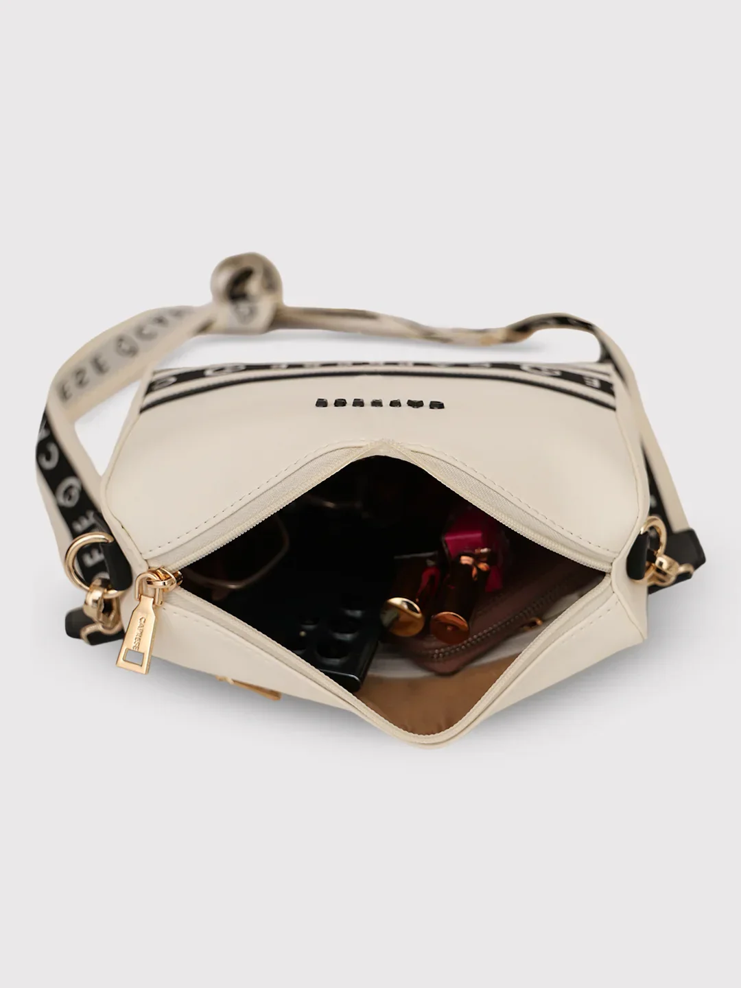 Caprese Trinity Medium Cream Sling Bag - Image 8