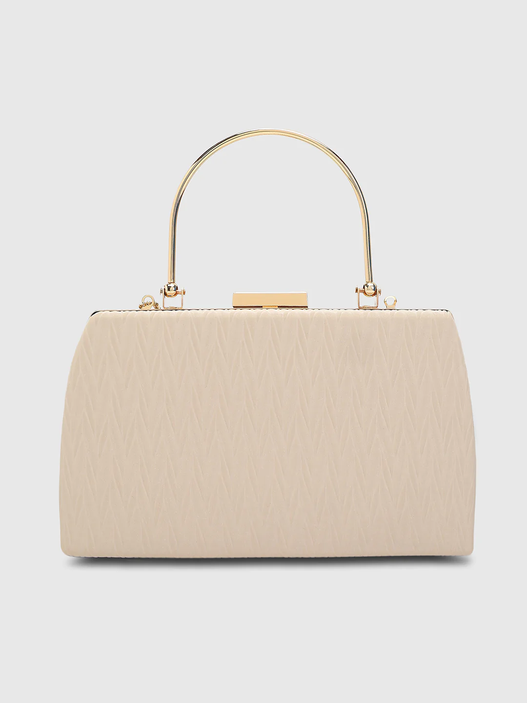 Caprese Trista Medium Cream Textured Clutch Bag - Image 5