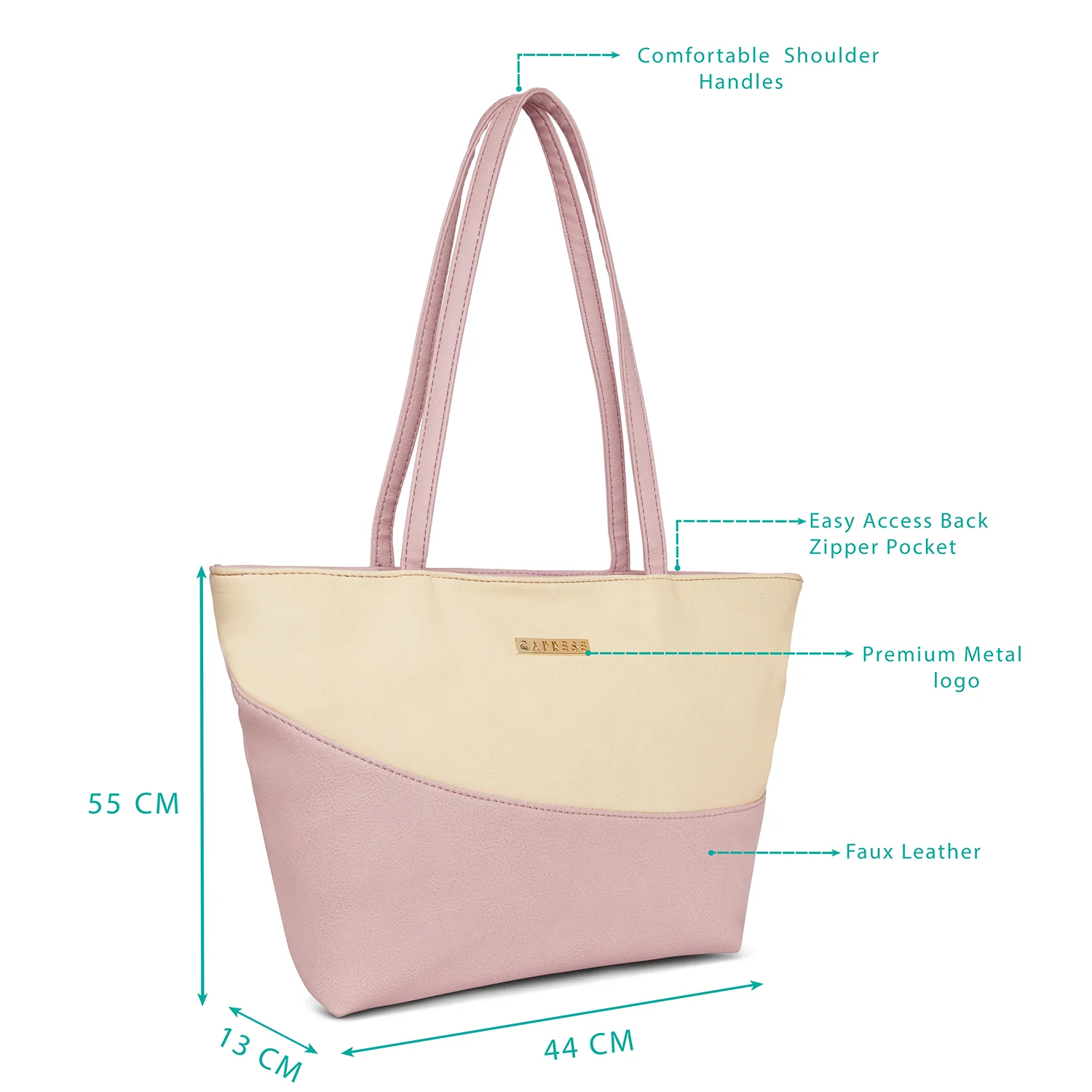 Caprese Tryst Large Pink Satchel Bag - Image 3